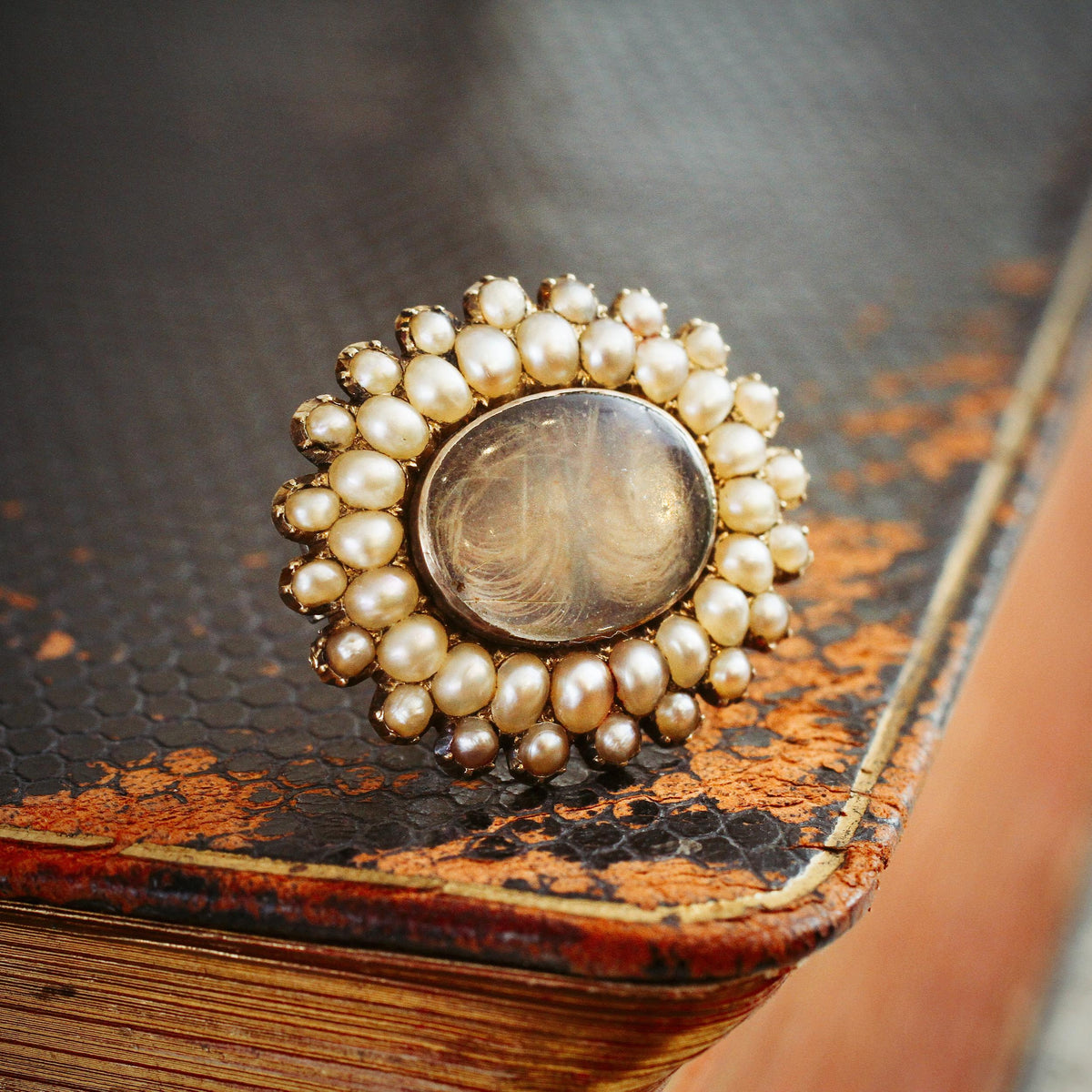 Darling Little Georgian Seed Pearl Fichu Pin Brooch