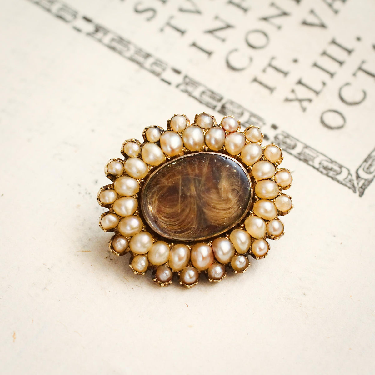 Darling Little Georgian Seed Pearl Fichu Pin Brooch