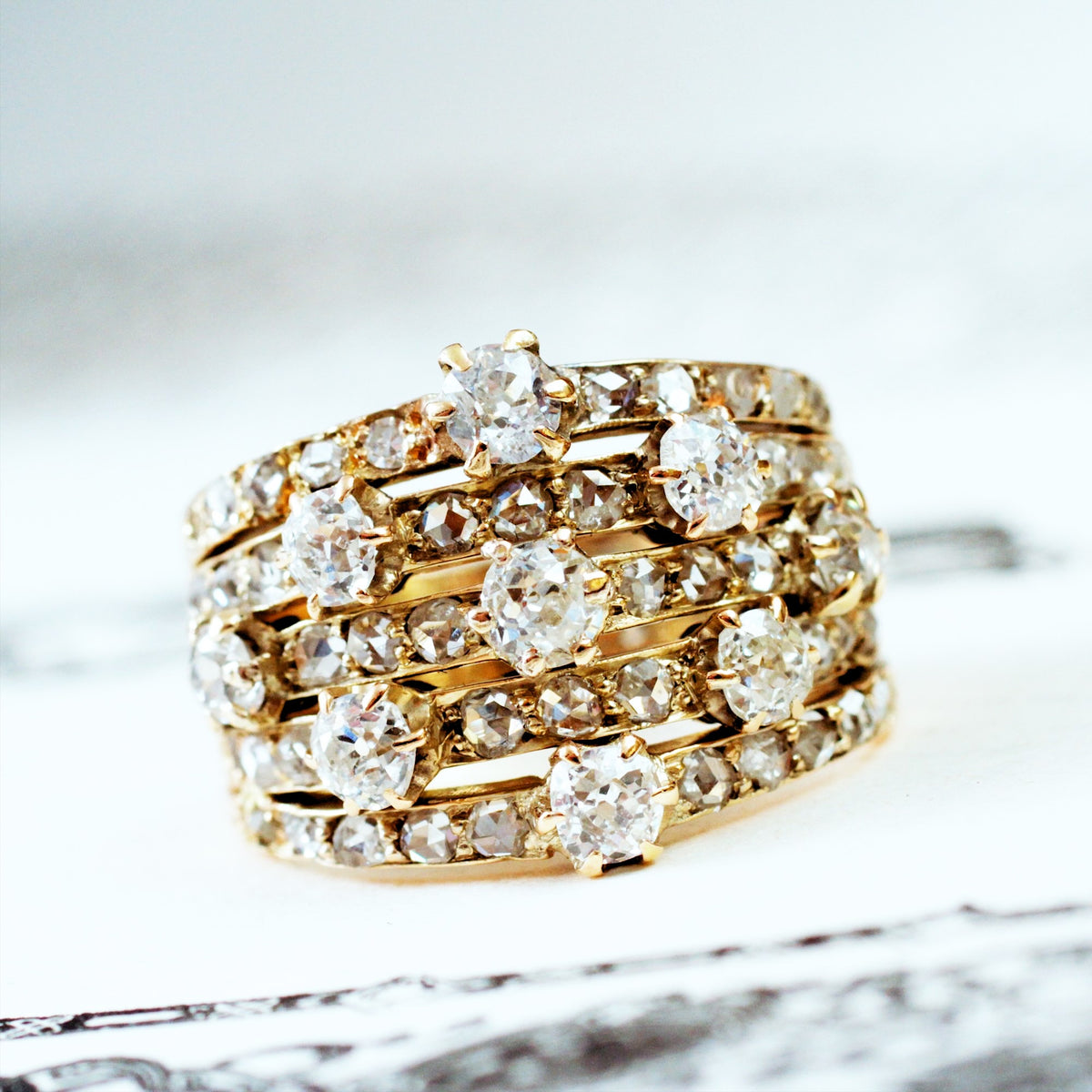 Breathtaking Antique Diamond Harem Ring