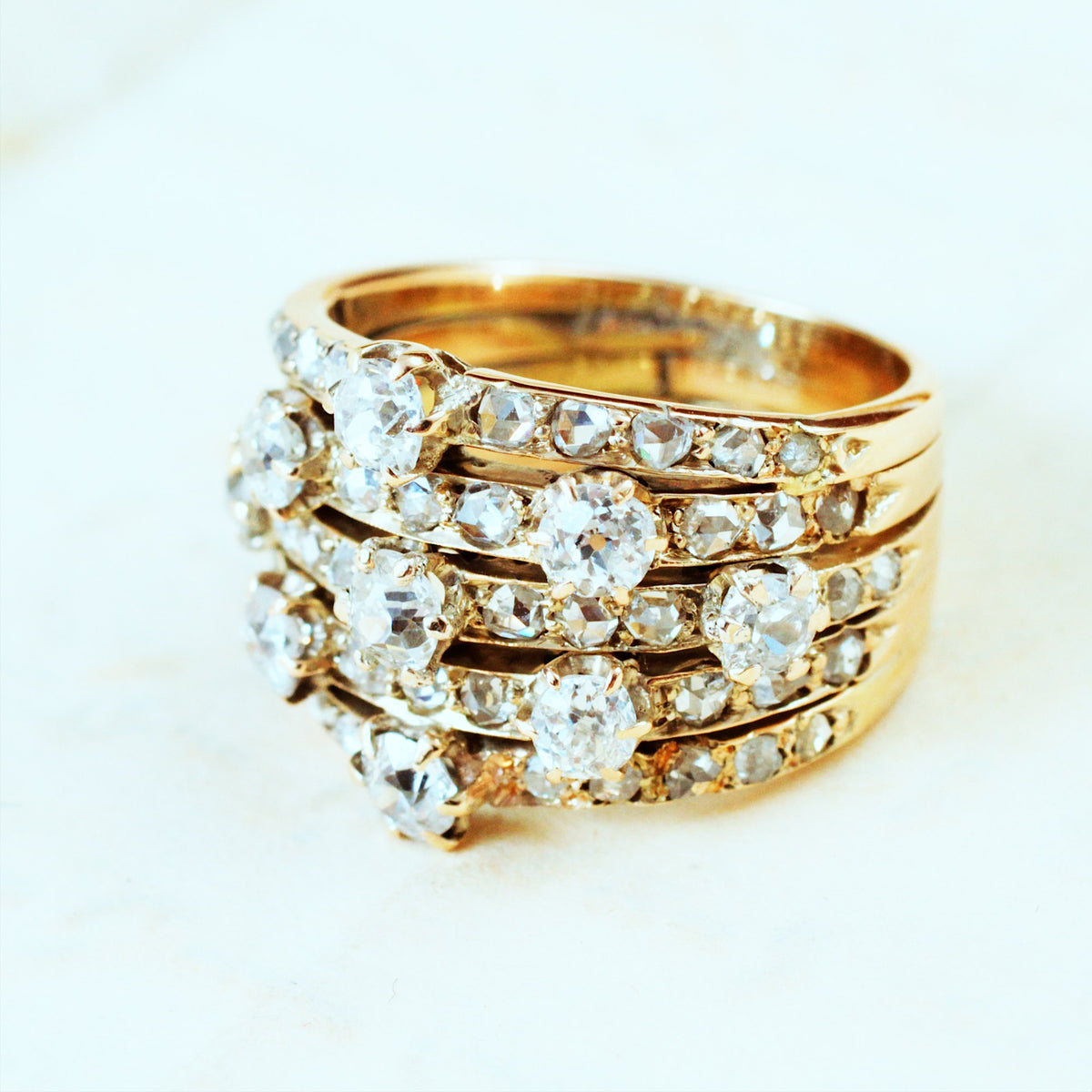 Breathtaking Antique Diamond Harem Ring