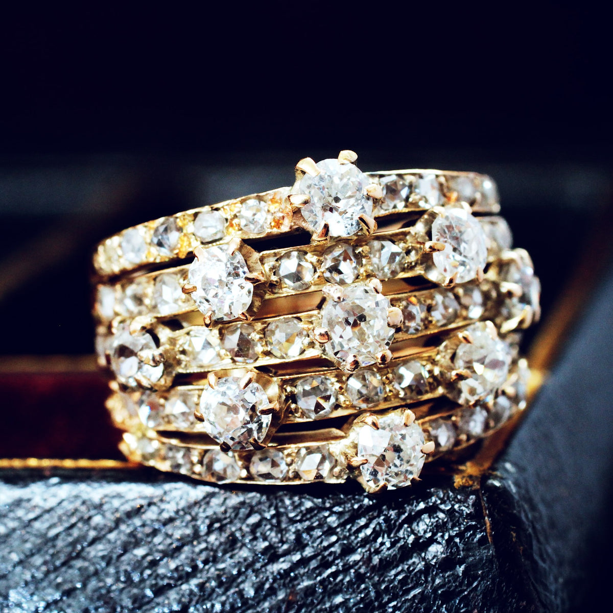 Breathtaking Antique Diamond Harem Ring