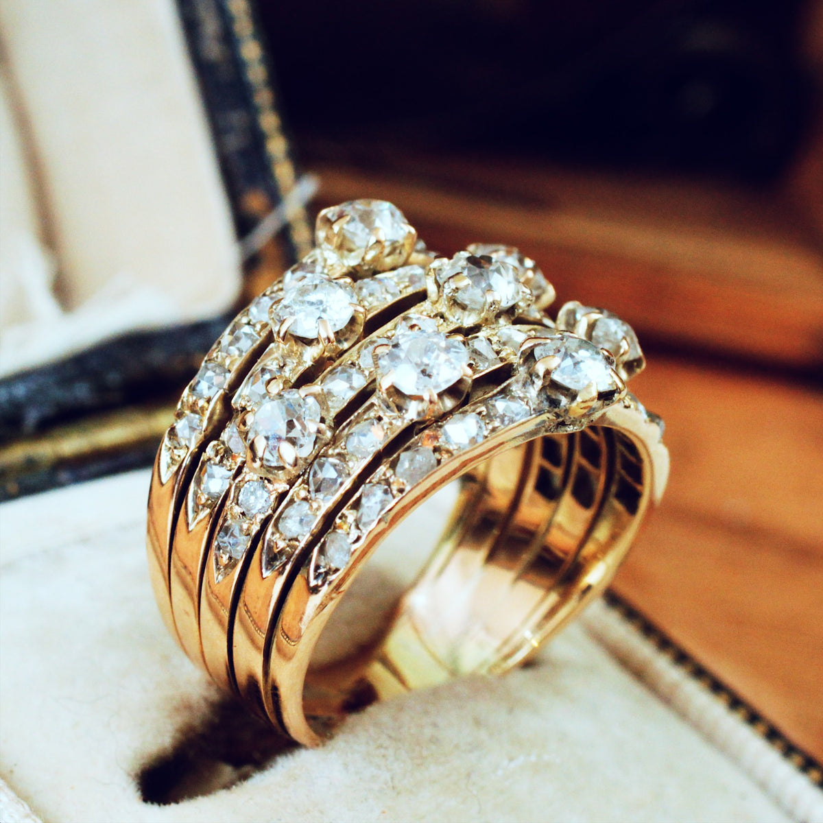 Breathtaking Antique Diamond Harem Ring