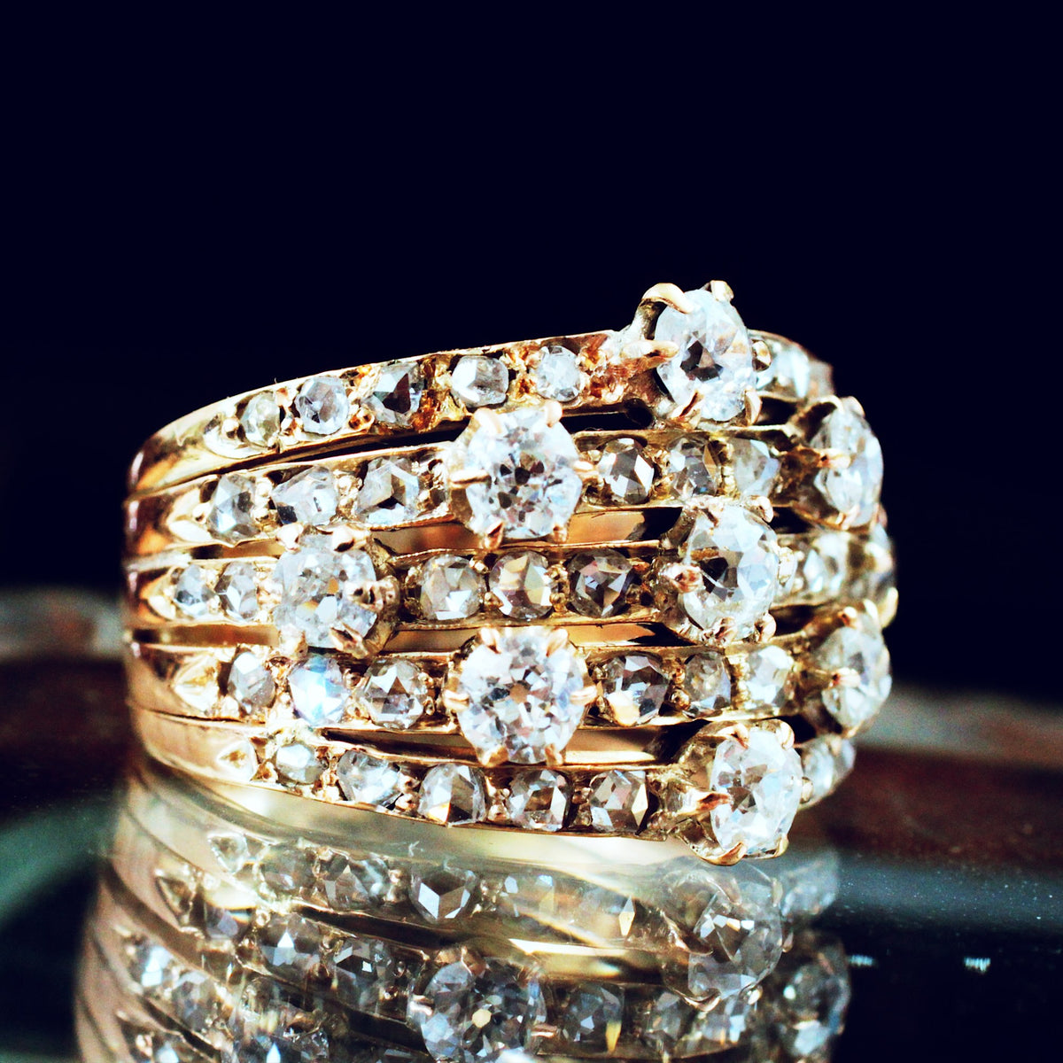 Breathtaking Antique Diamond Harem Ring