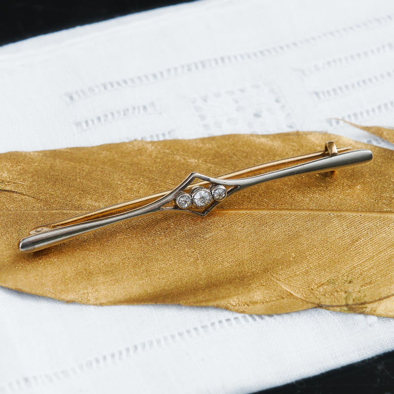 Edwardian Elegance Diamond Bar Brooch