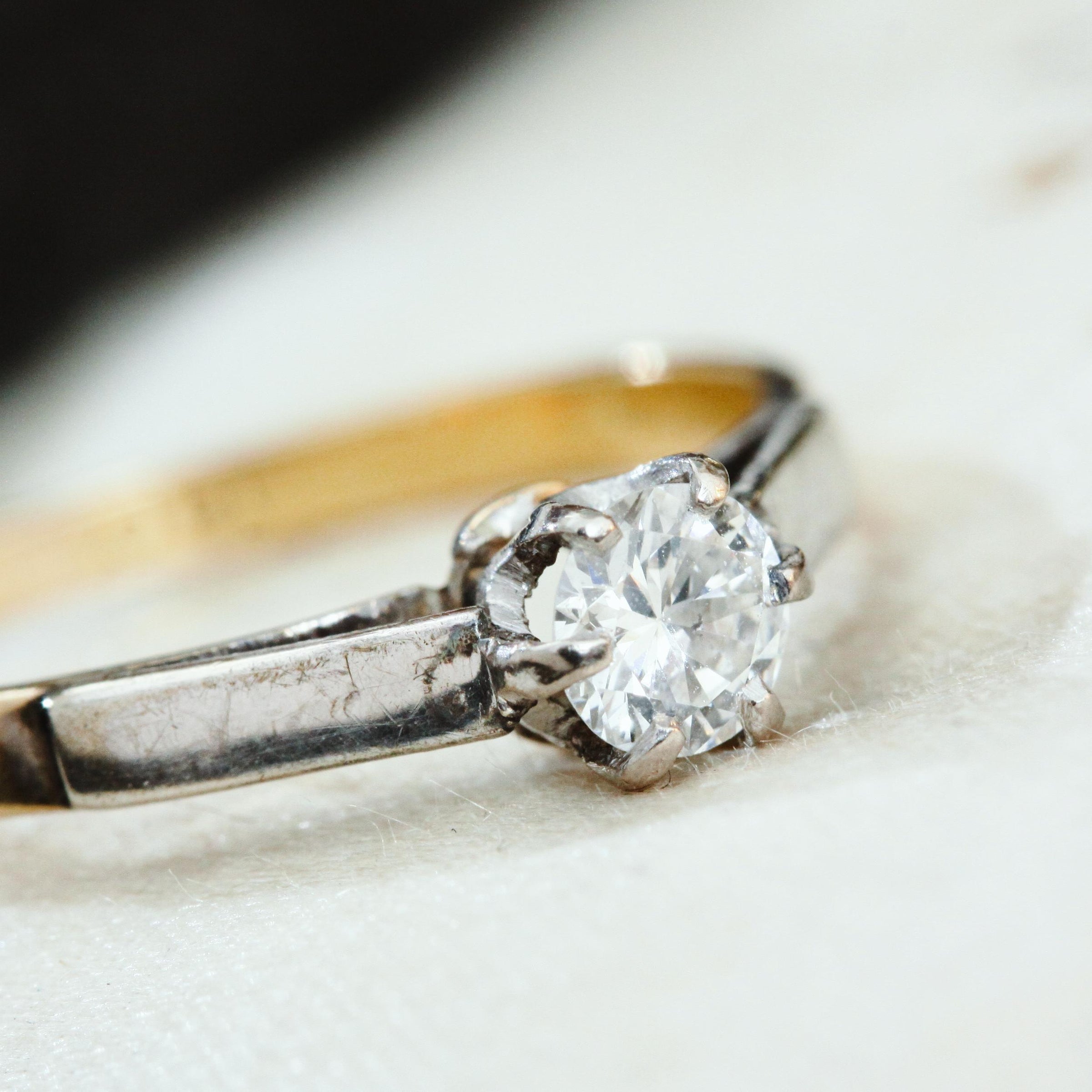 Vintage Mid Century Diamond Solitaire Engagement Ring – Fetheray