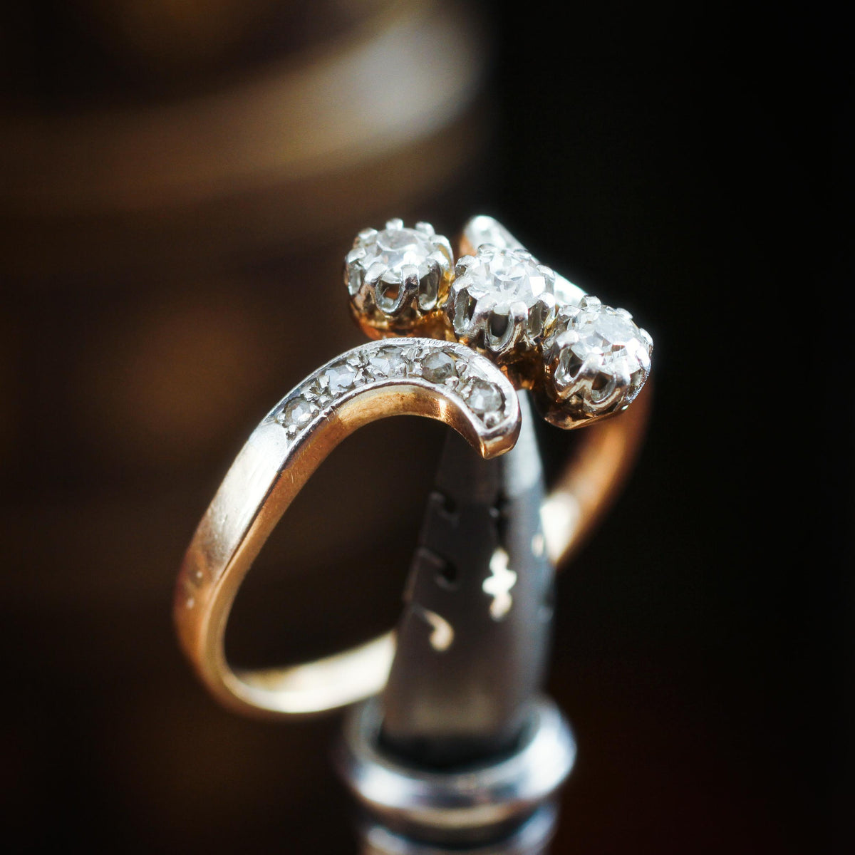 A Wonderfully Romantic Antique Trilogy Diamond Ring