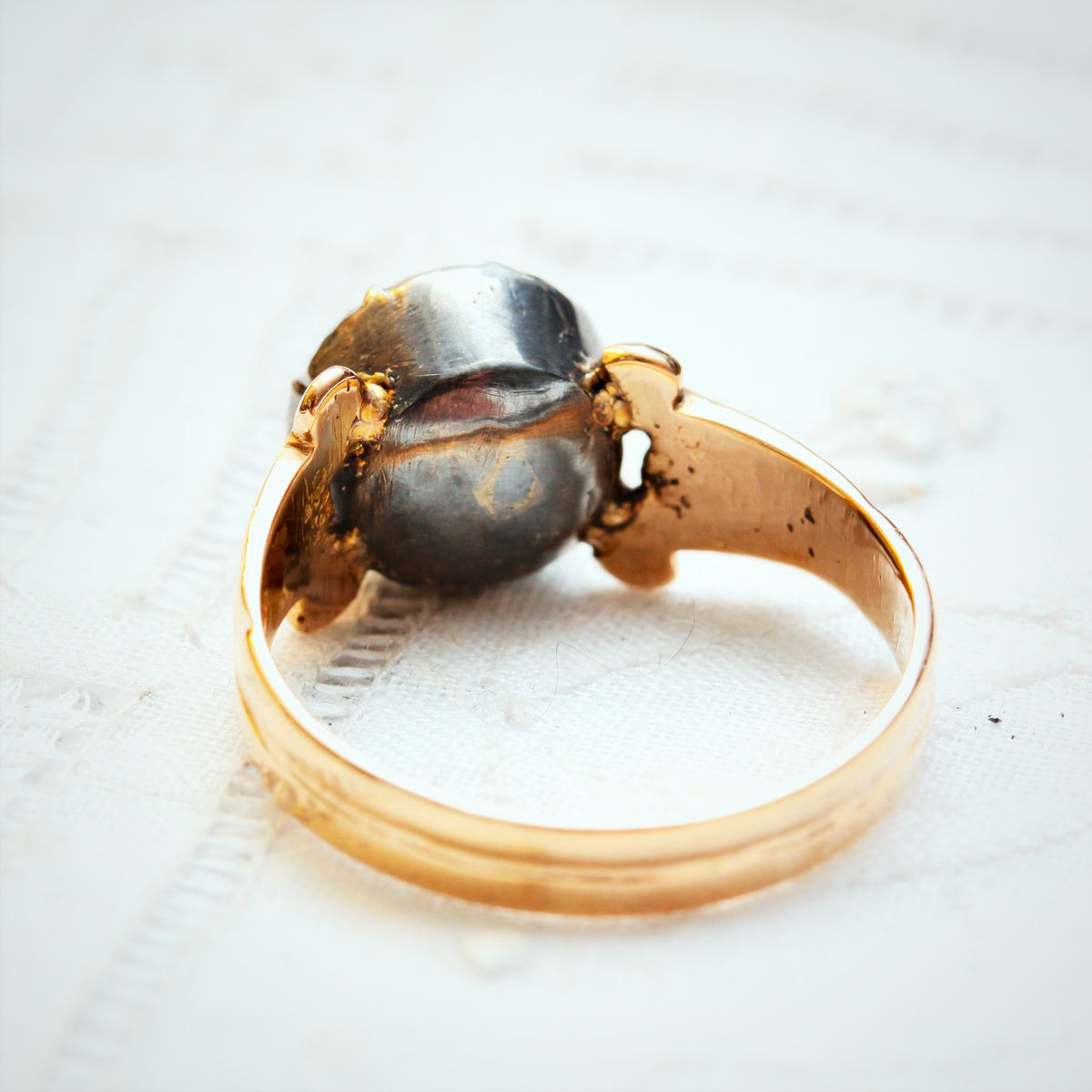 Antique Victorian Paste Button Ring