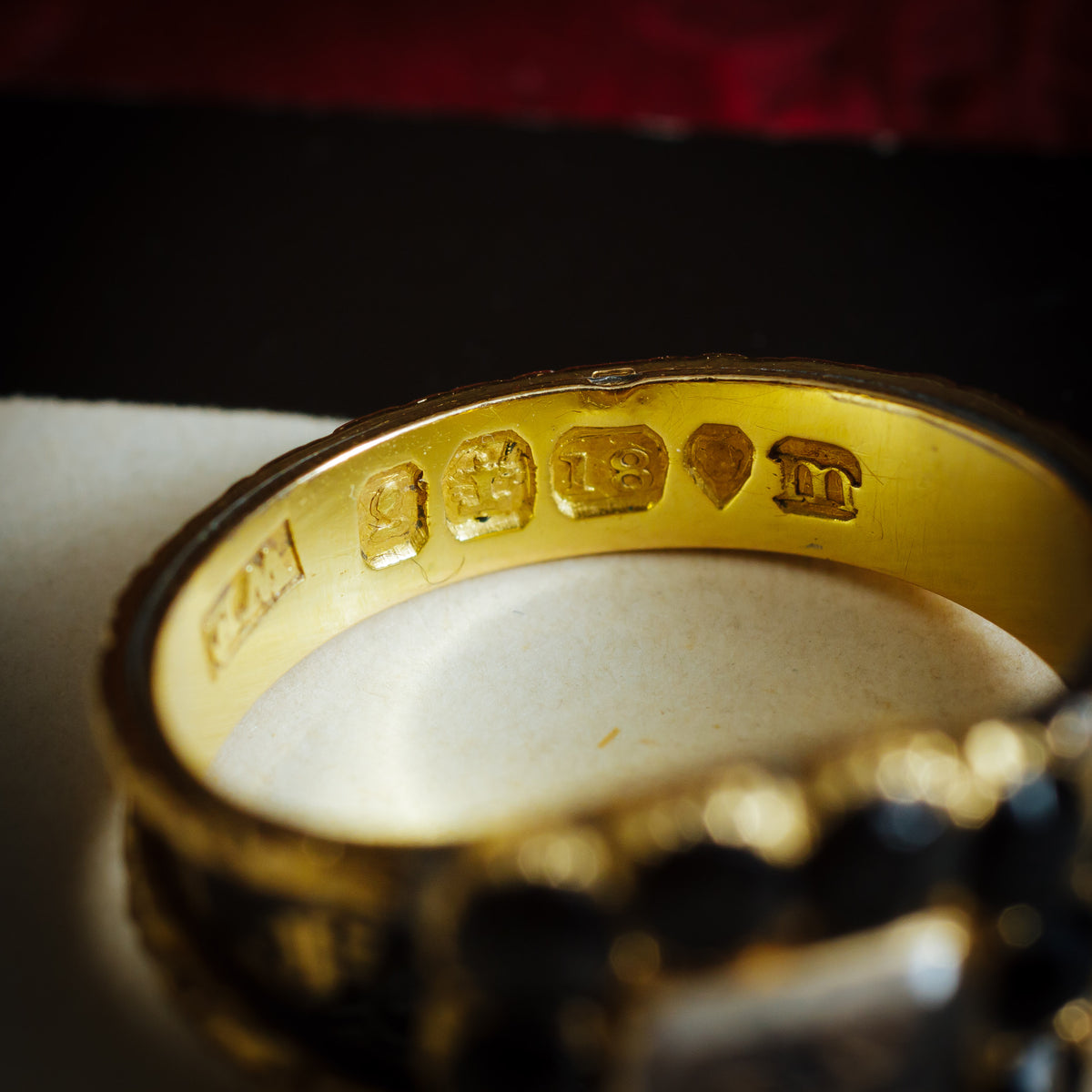 Well Beloved Georgian Date 1827 Enamelled Mourning Ring