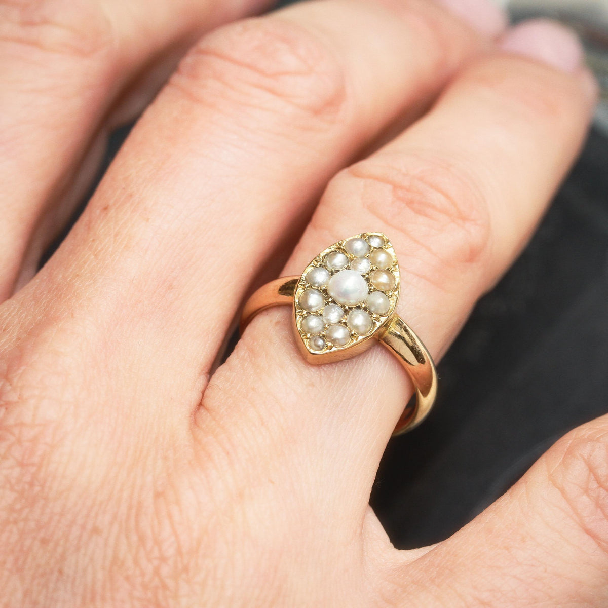 Much Coveted Late Victorian Natural Pearl Ring