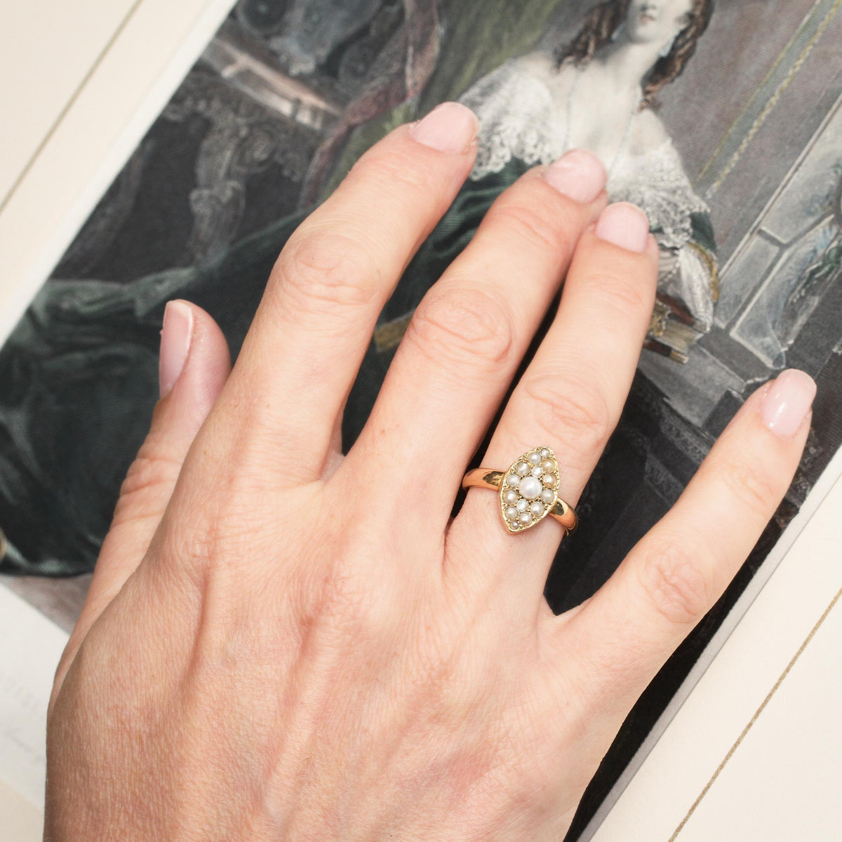 Much Coveted Late Victorian Natural Pearl Ring