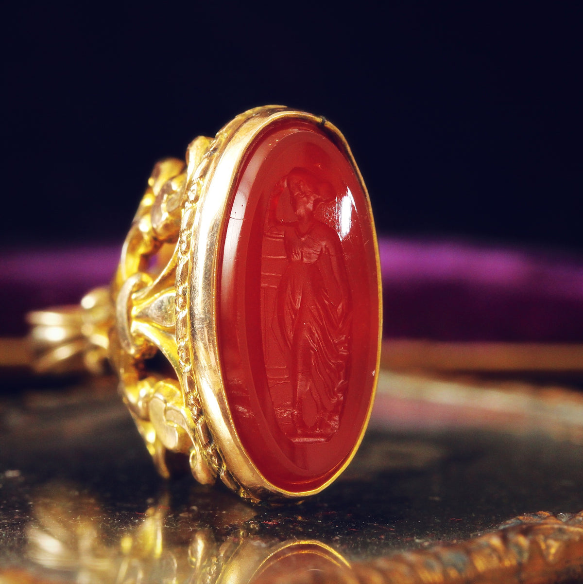 Antique Edwardian Carnelian Maiden Fob