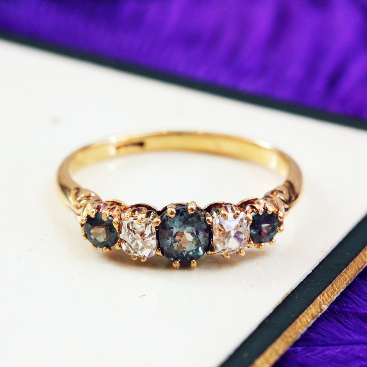 Antique Alexandrite & Diamond Ring