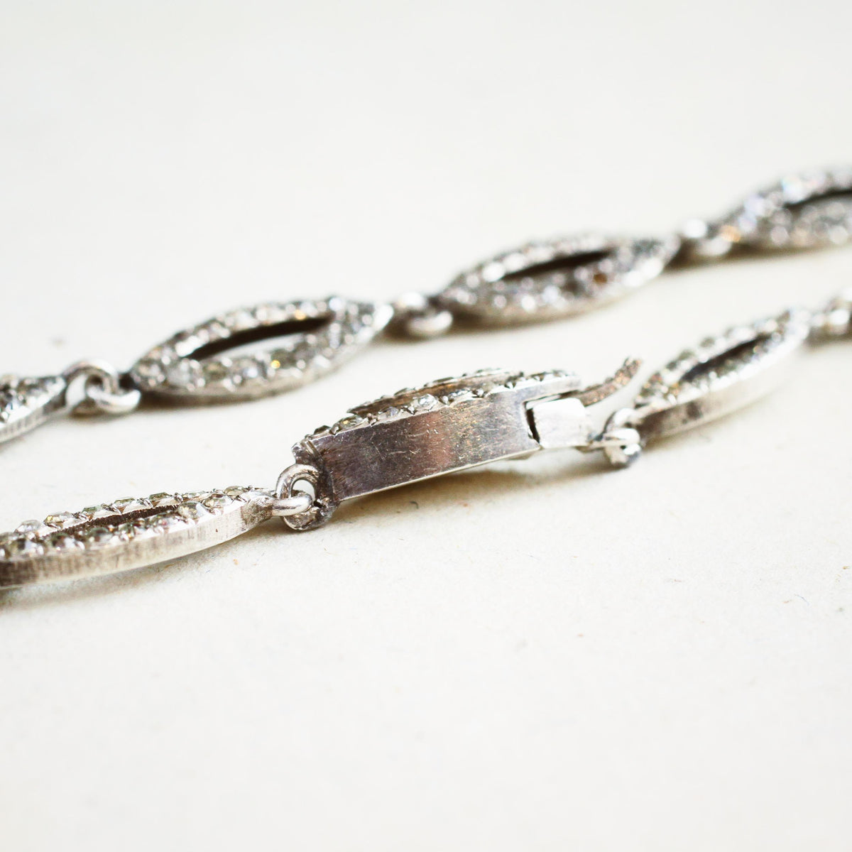 Fine French Silver Paste Riviere Necklace