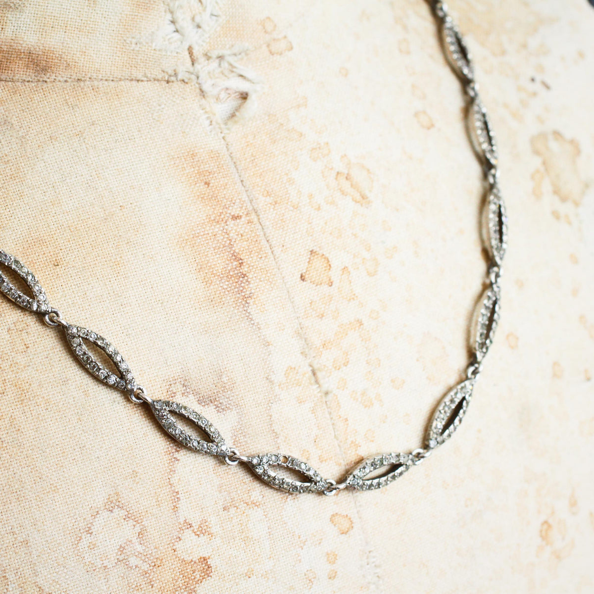 Fine French Silver Paste Riviere Necklace