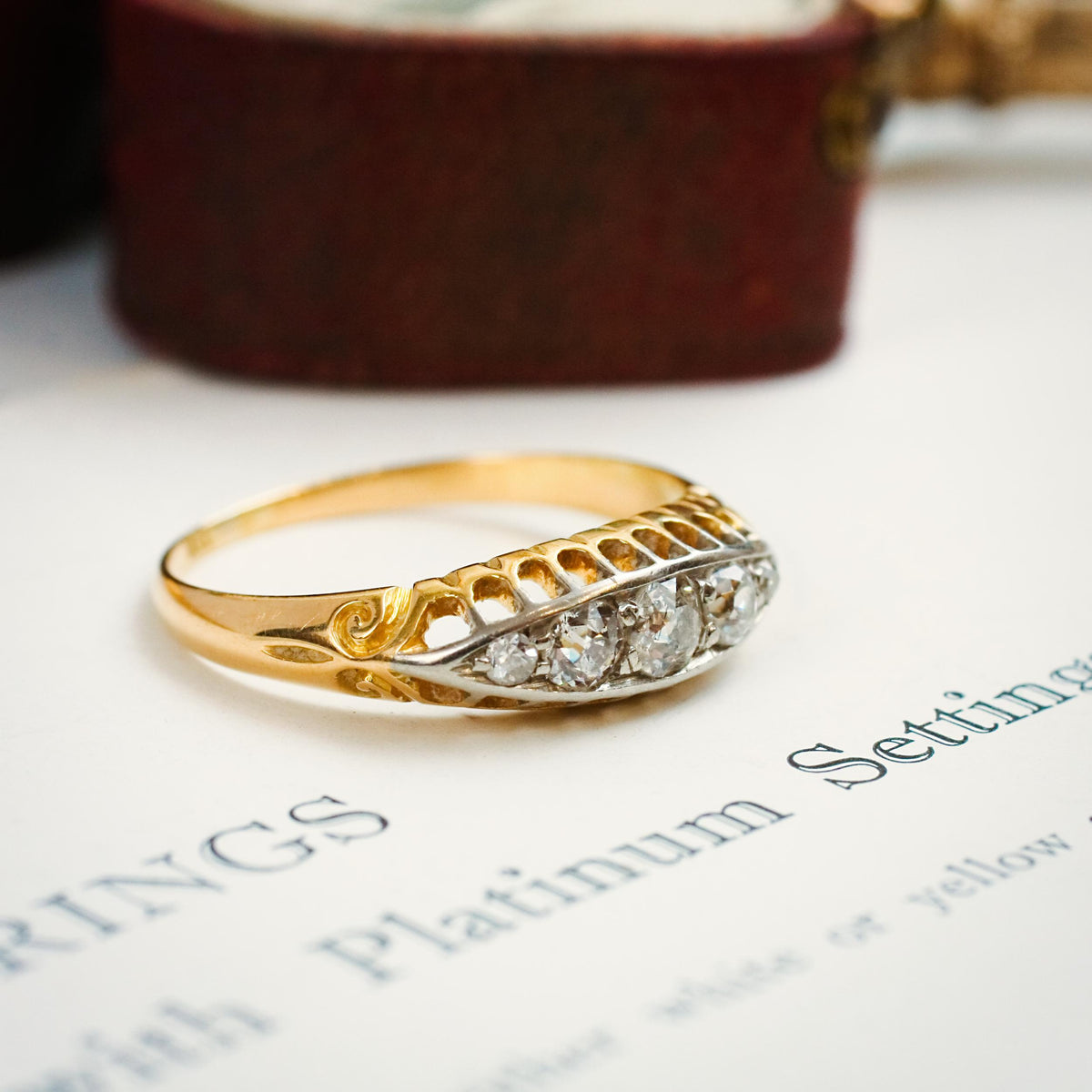 Lyrical Lovely Edwardian Diamond Five Stone Ring