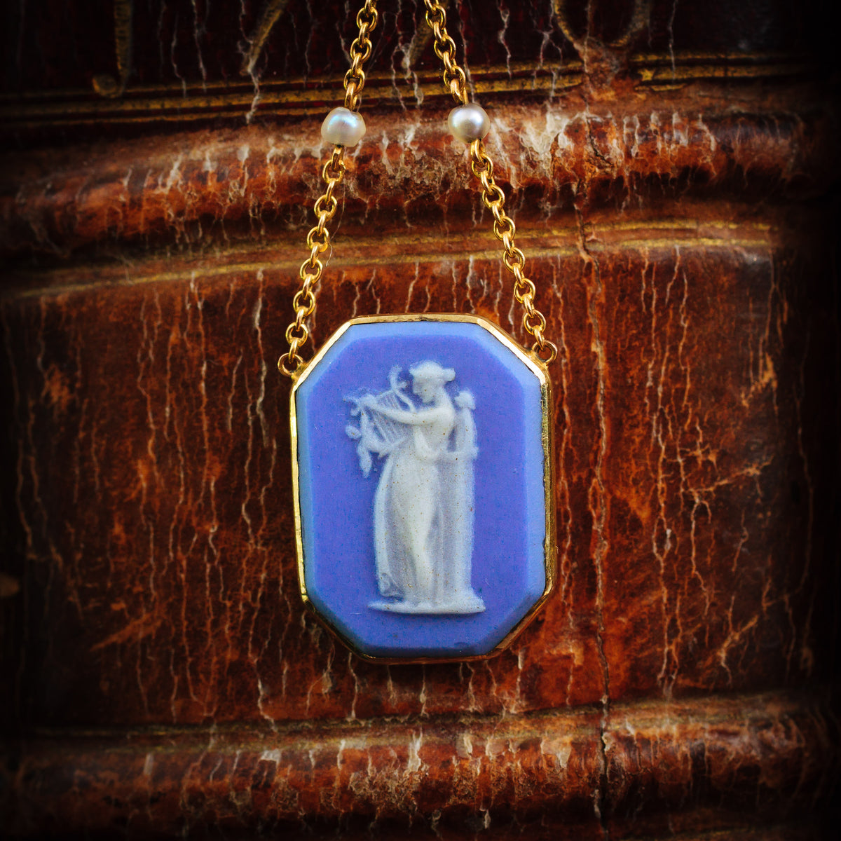 Antique Neoclassical Wedgewood Jasperware Pendant