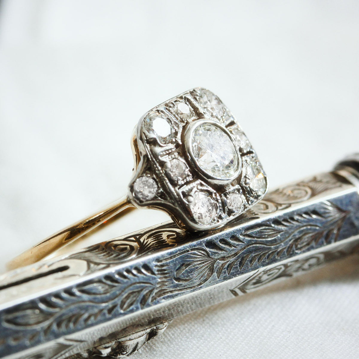 Art Deco Diamond Cluster Ring