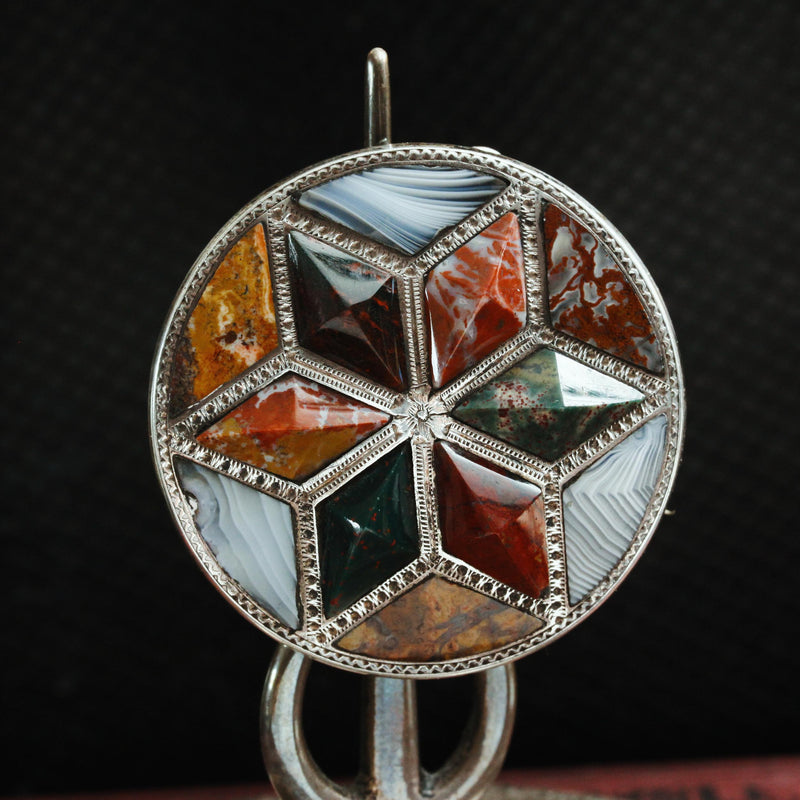 Scottish Specimen Agate Plaid Brooch