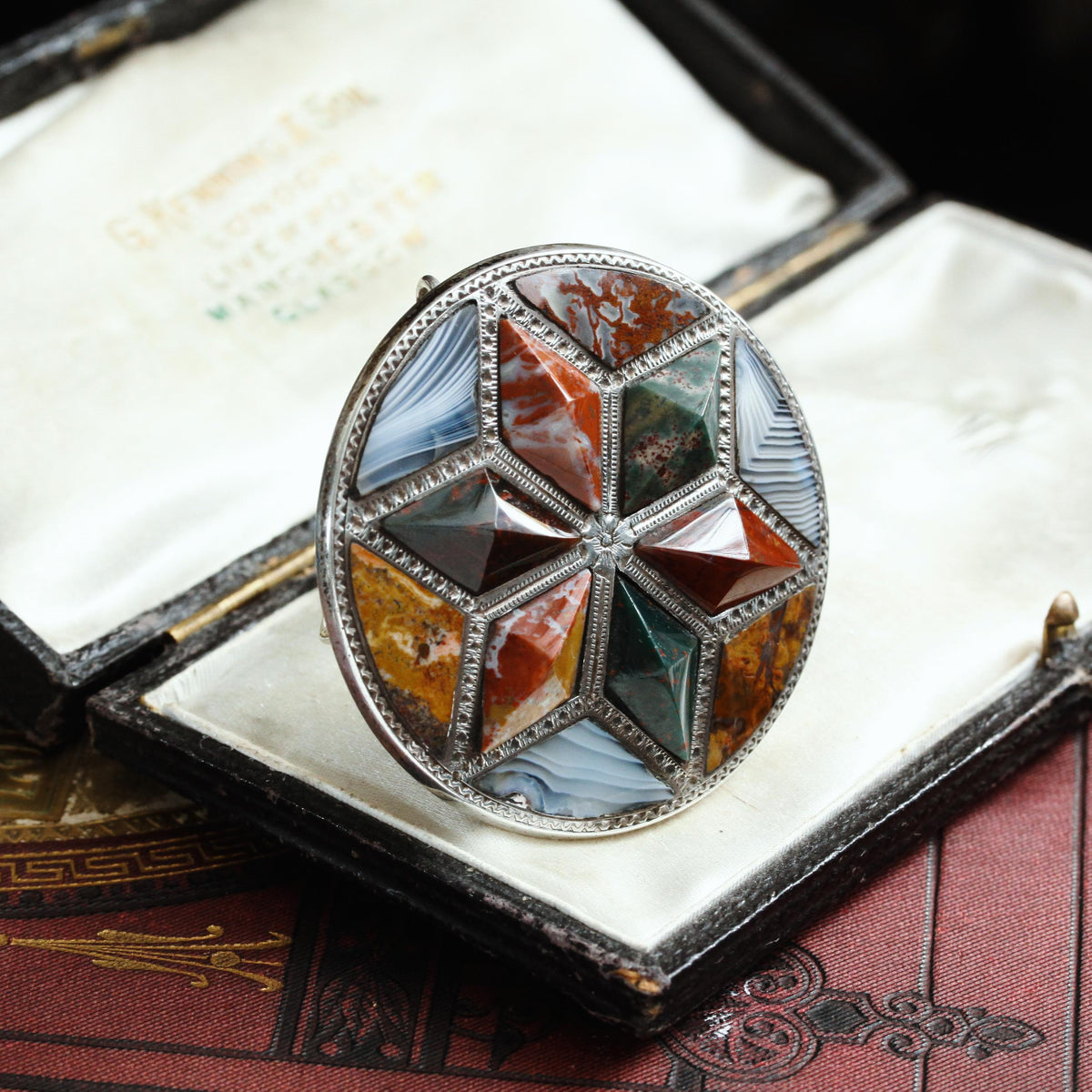 Scottish Specimen Agate Plaid Brooch