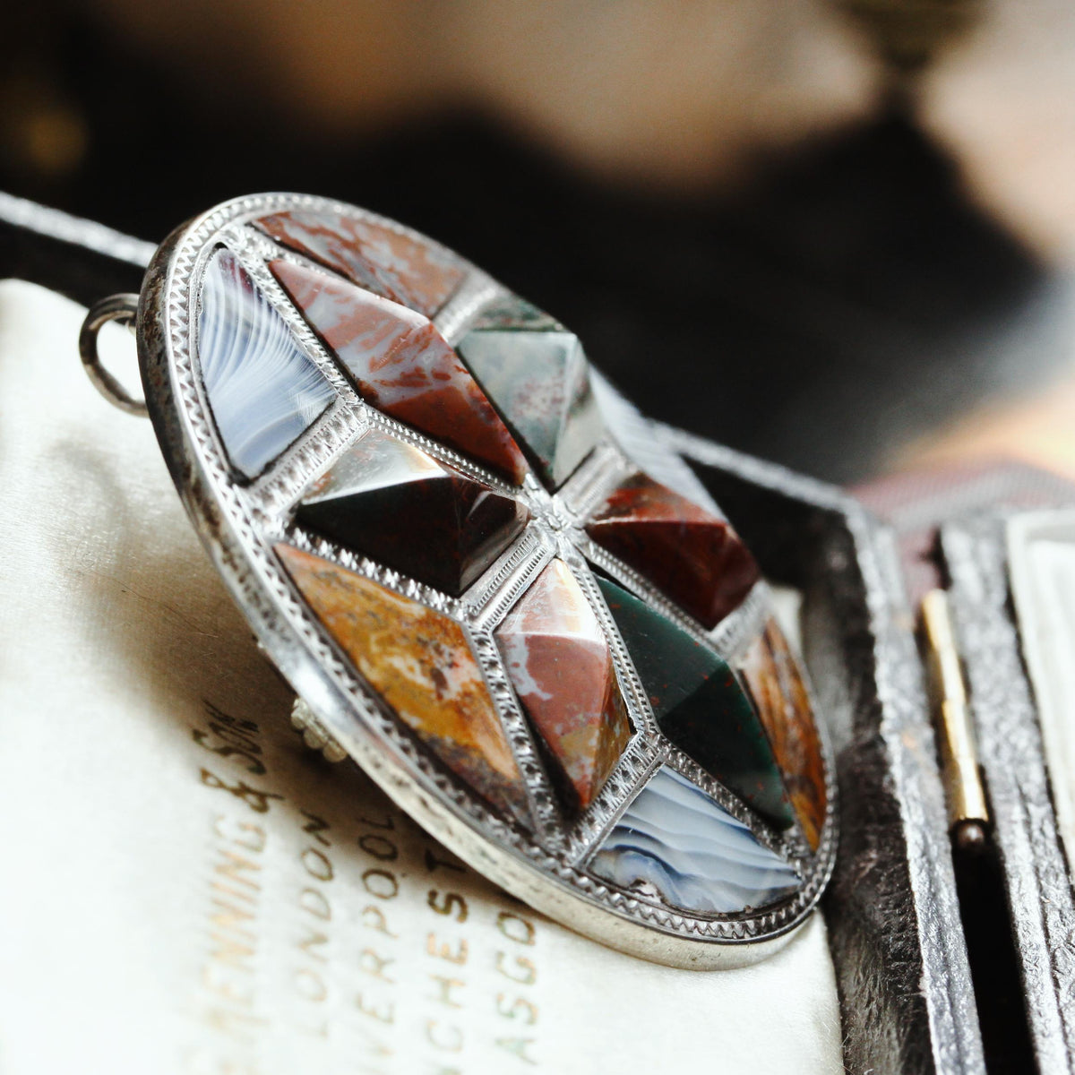 Scottish Specimen Agate Plaid Brooch