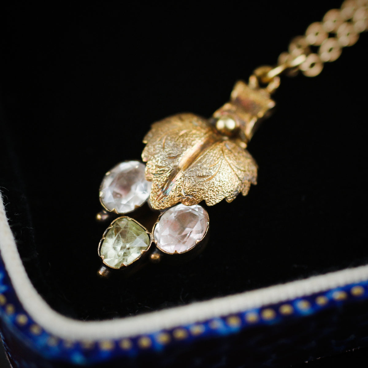 Fond Antique Victorian Chrysoberyl and Pink Topaz Pendant