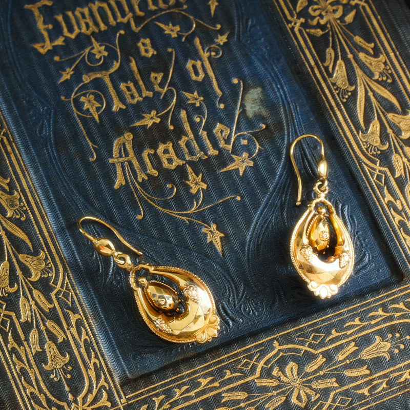 Antique 18ct Gold Drop Earrings