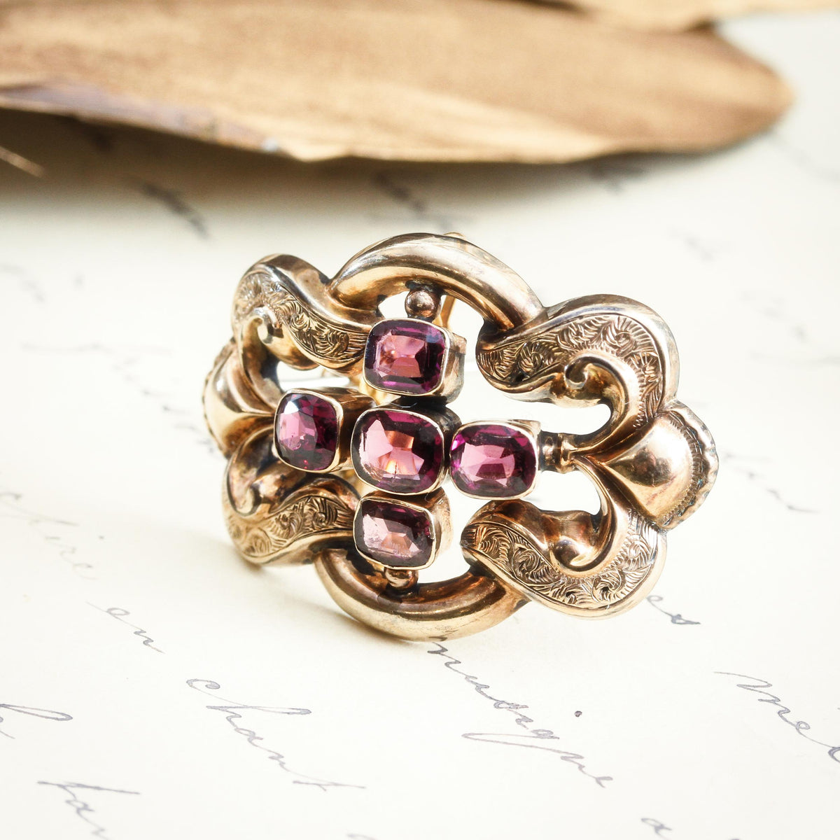 Victorian Almandine Garnet Brooch