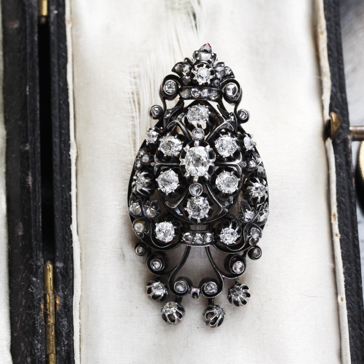 Oh Glittering Rhapsody!! Antique French Diamond Brooch/Pendant