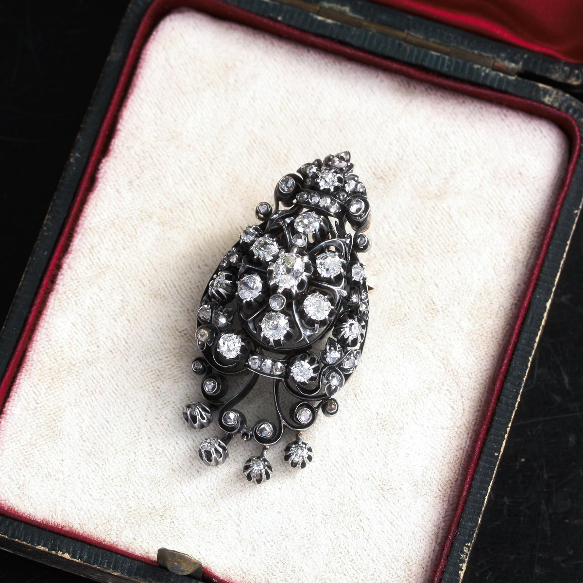 Oh Glittering Rhapsody!! Antique French Diamond Brooch/Pendant