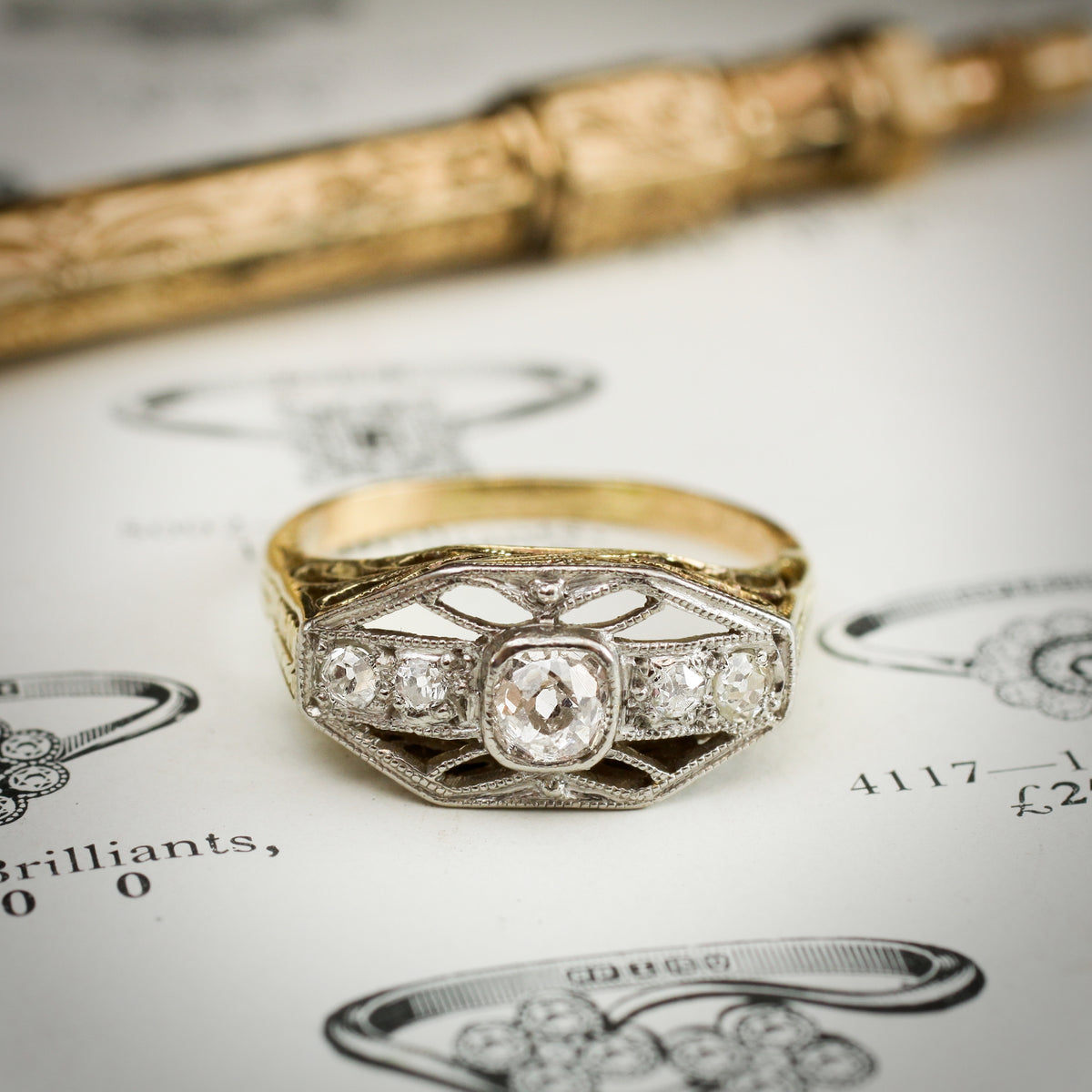 Intricately Detailed and Uniquely Beautiful Vintage Filigree Diamond Ring