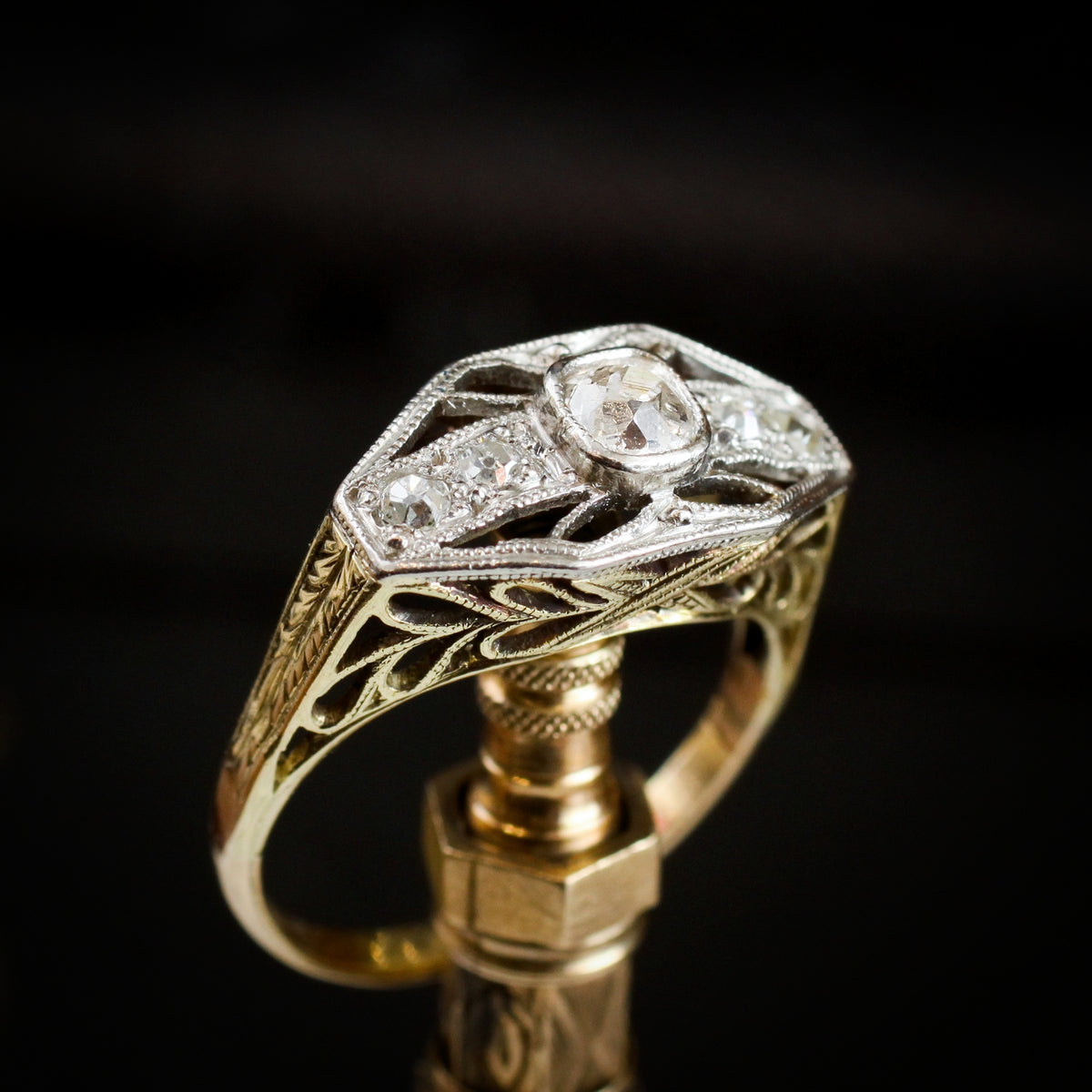 Intricately Detailed and Uniquely Beautiful Vintage Filigree Diamond Ring