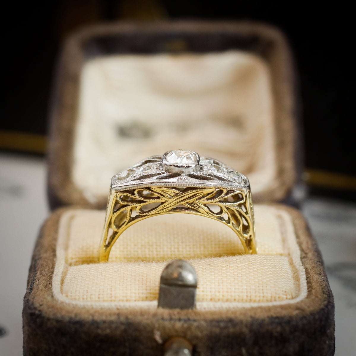 Intricately Detailed and Uniquely Beautiful Vintage Filigree Diamond Ring