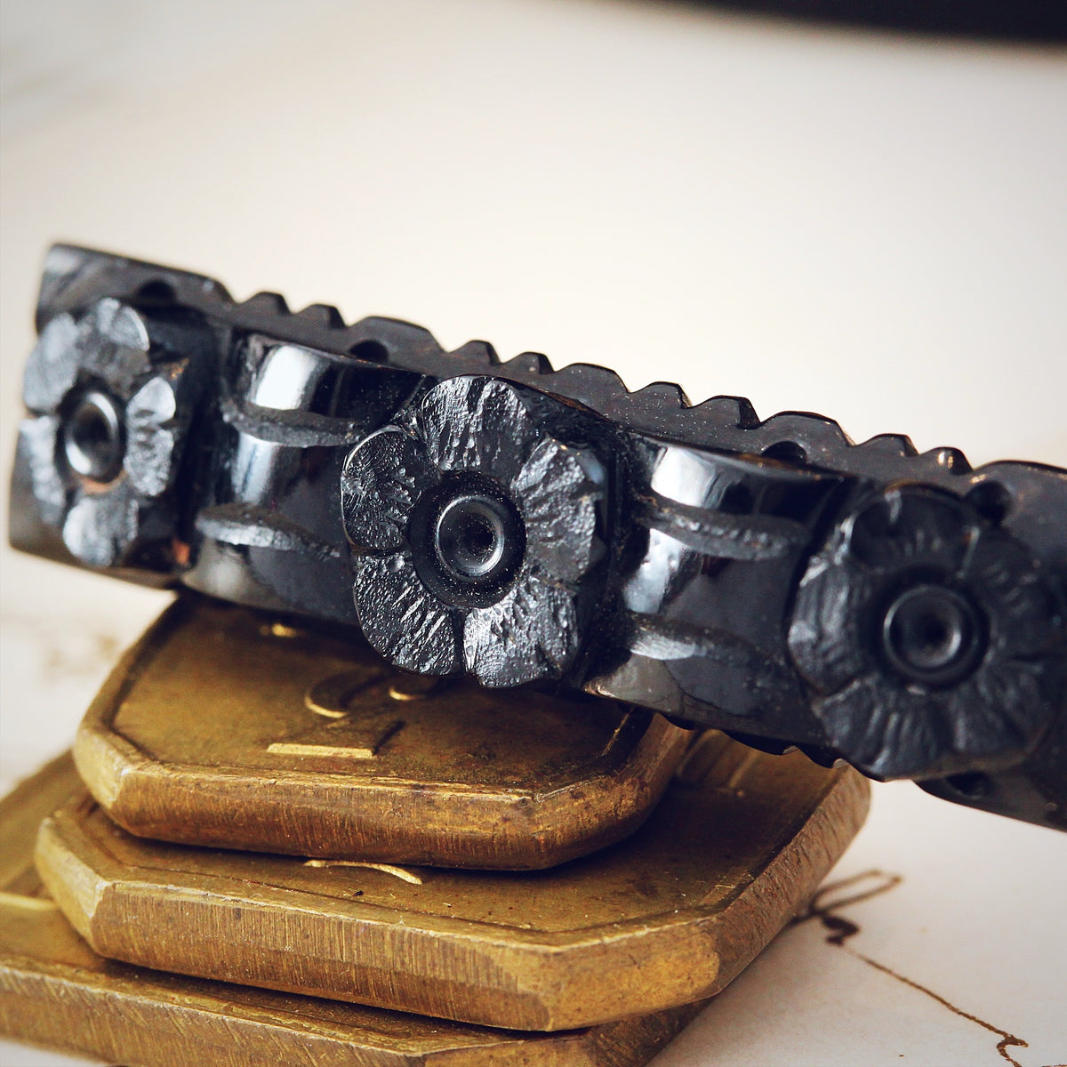 Victorian Whitby Jet Bar Brooch