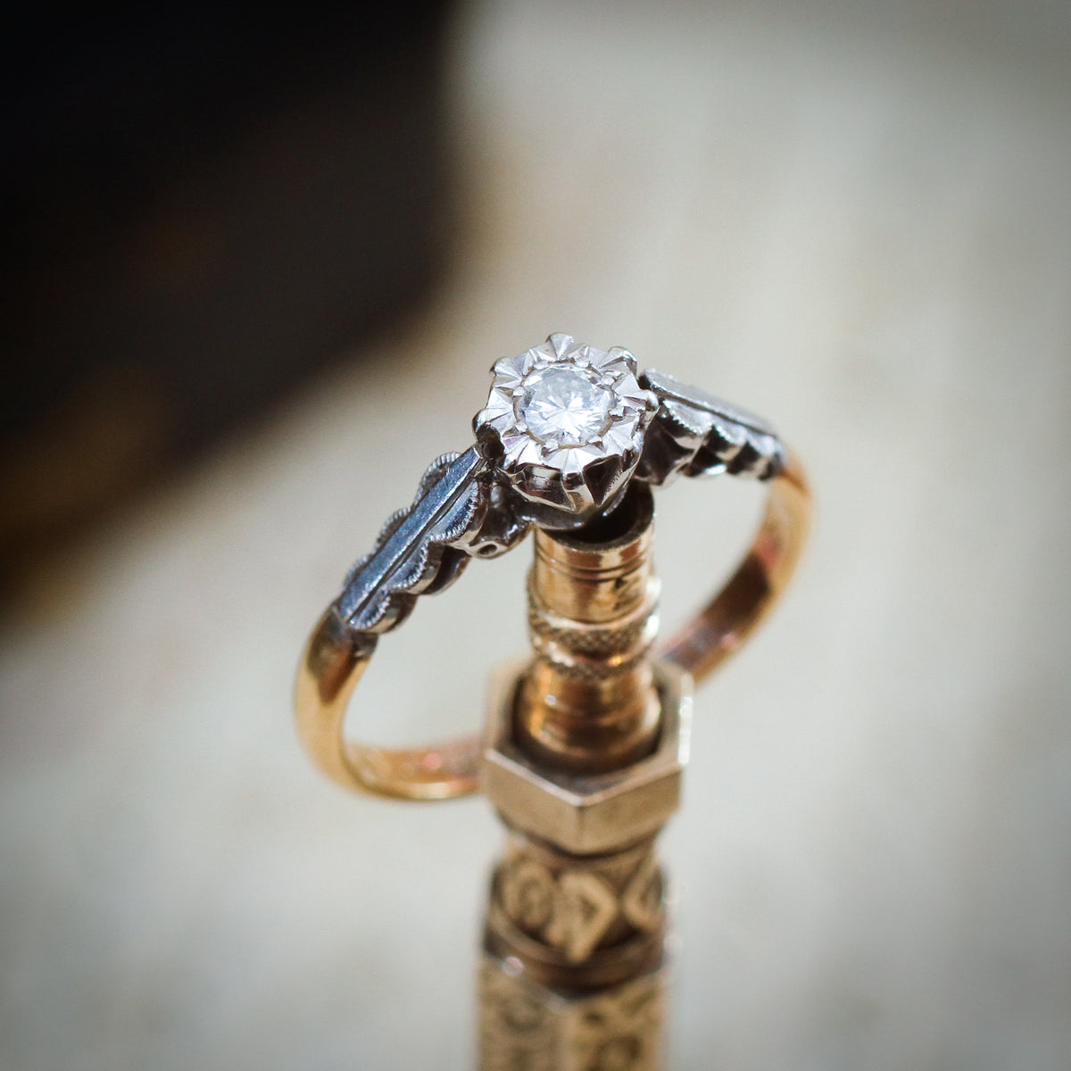 Pretty Vintage Diamond Solitaire Engagement Ring