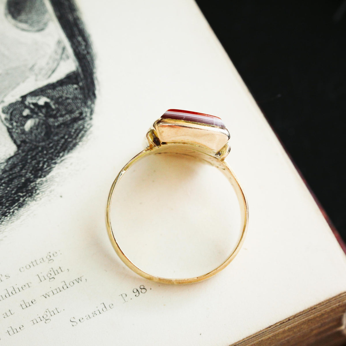 Antique Victorian Sardonyx Signet Ring