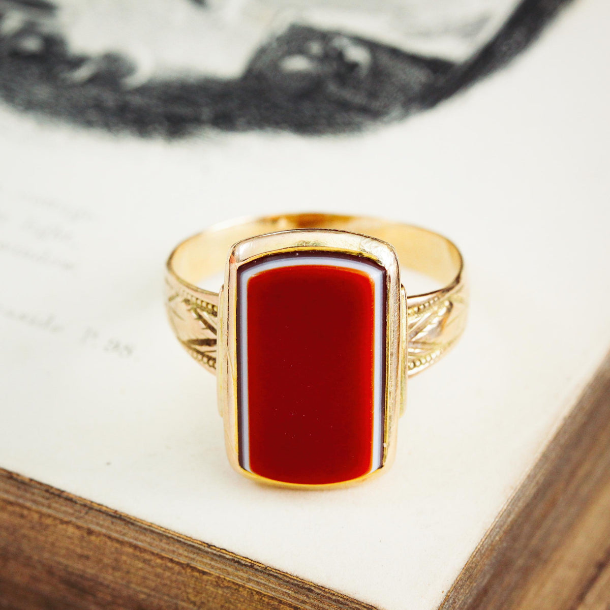 Antique Victorian Sardonyx Signet Ring