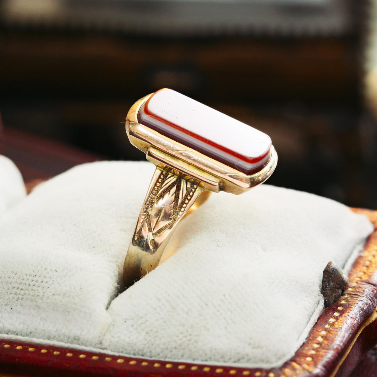 Antique Victorian Sardonyx Signet Ring