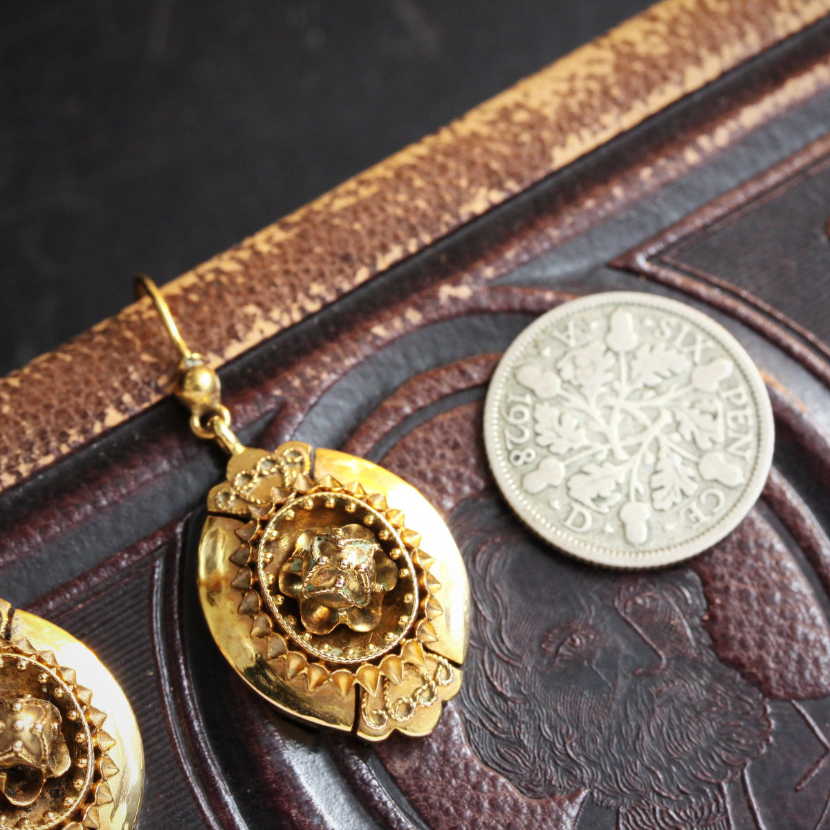 Etruscan Inspired Victorian 15ct Gold Earrings