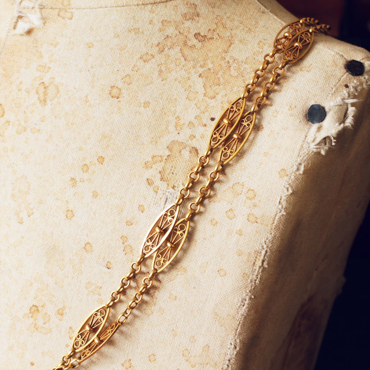 Antique French 18ct Gold Longuard Chain