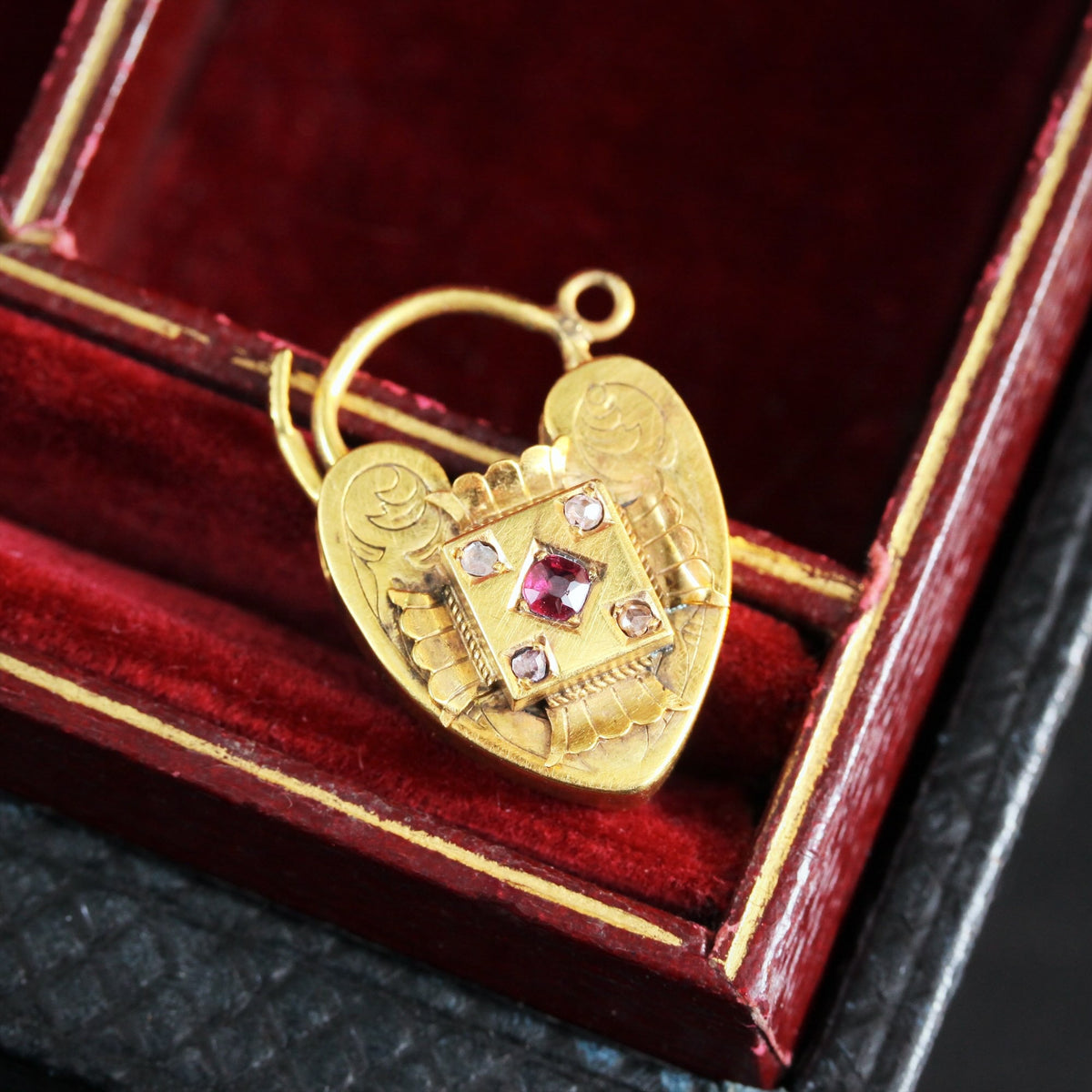 Antique Victorian Ruby & Diamond Padlock