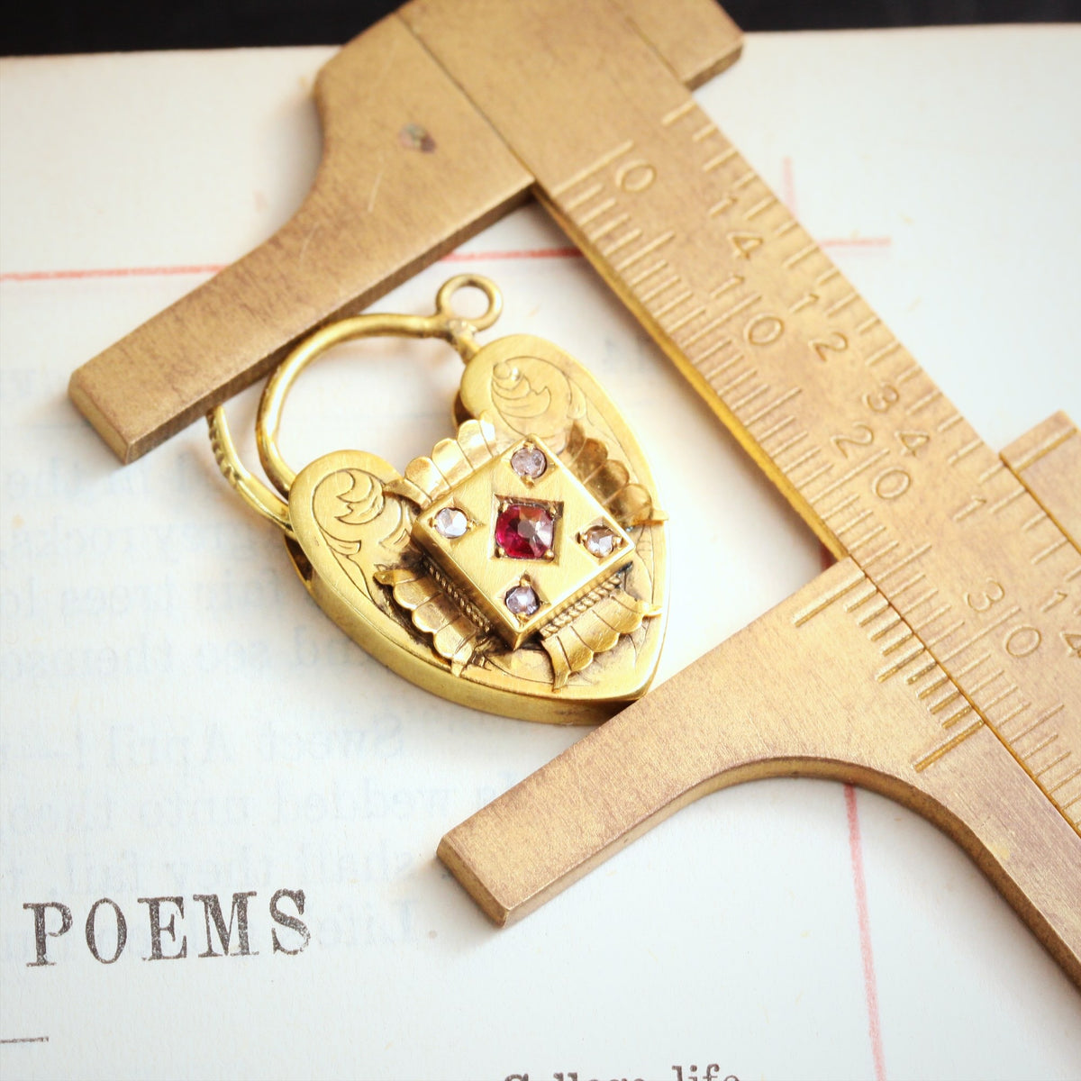 Antique Victorian Ruby & Diamond Padlock