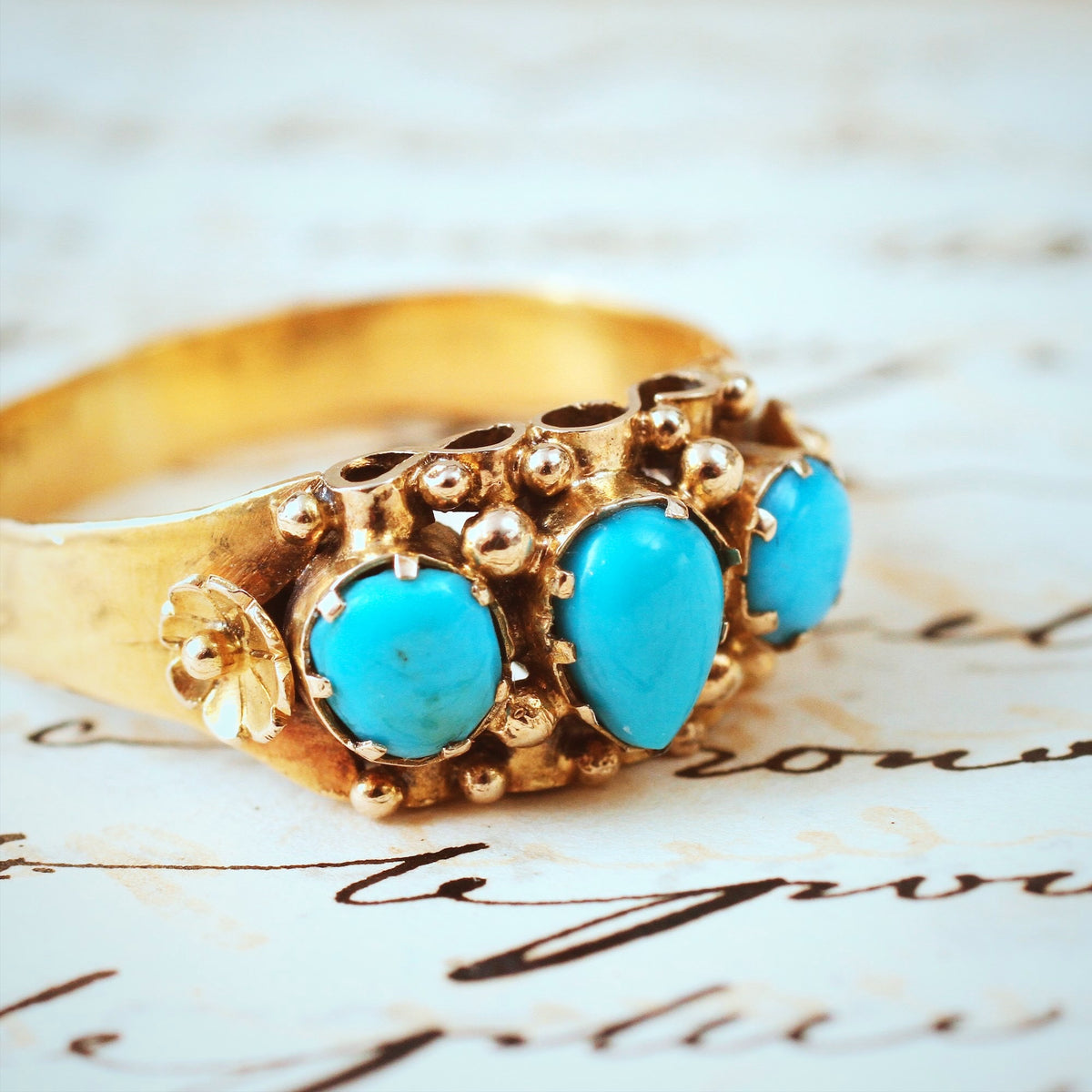 Fine Antique Mid Victorian Persian Turquoise Ring