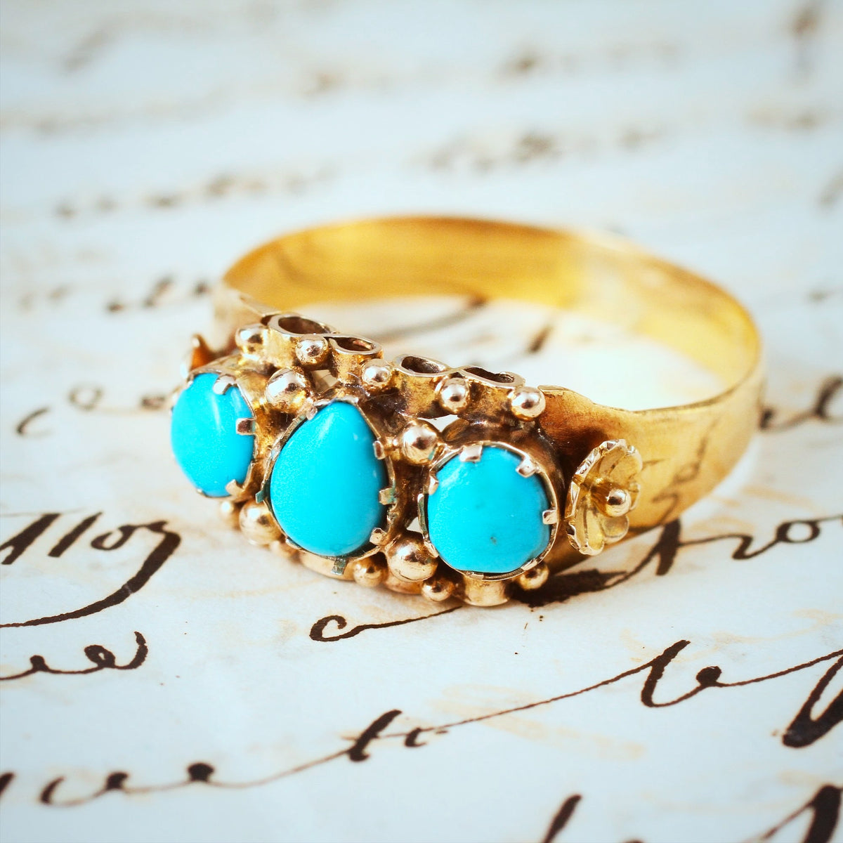 Fine Antique Mid Victorian Persian Turquoise Ring