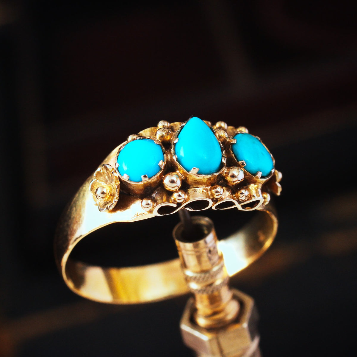 Fine Antique Mid Victorian Persian Turquoise Ring