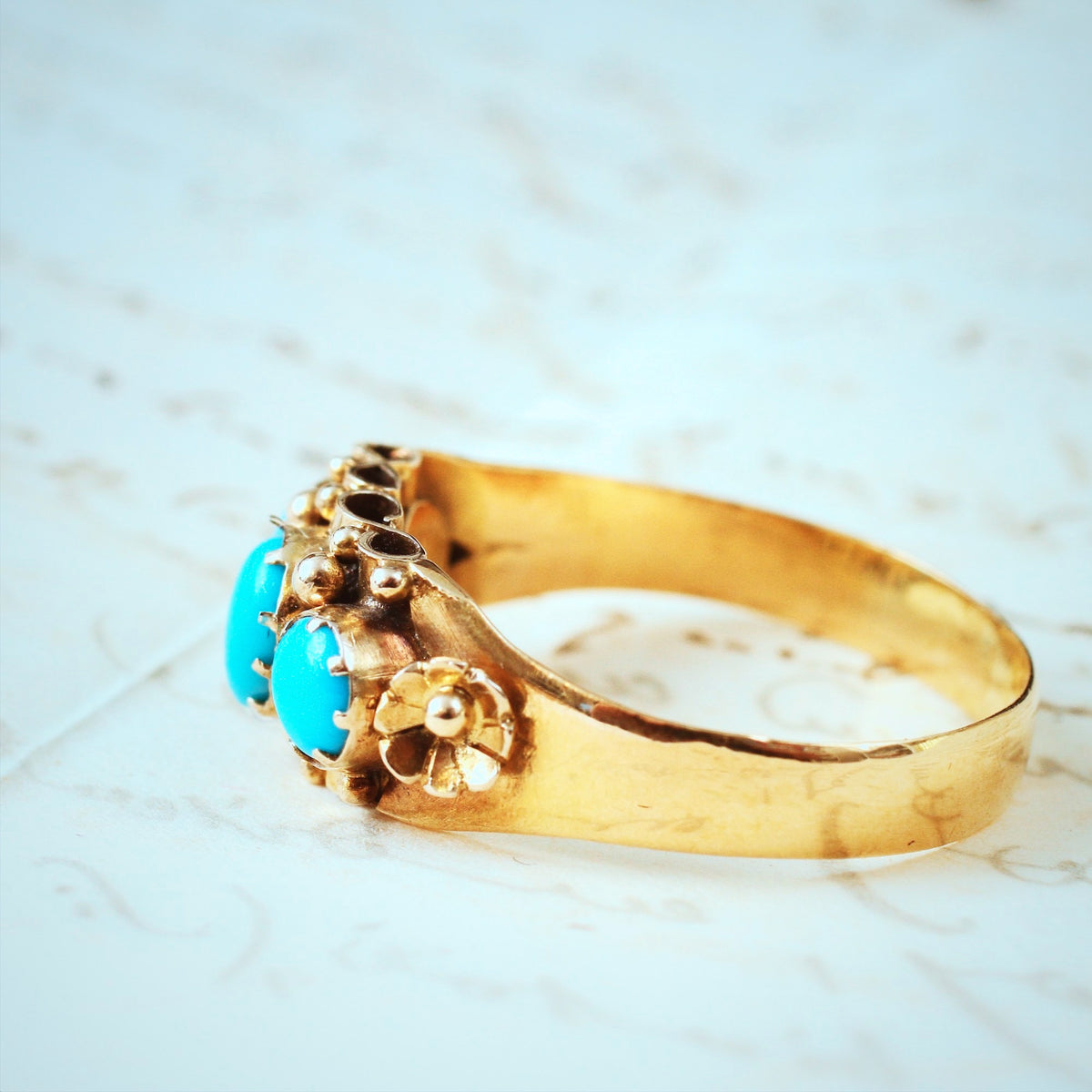 Fine Antique Mid Victorian Persian Turquoise Ring