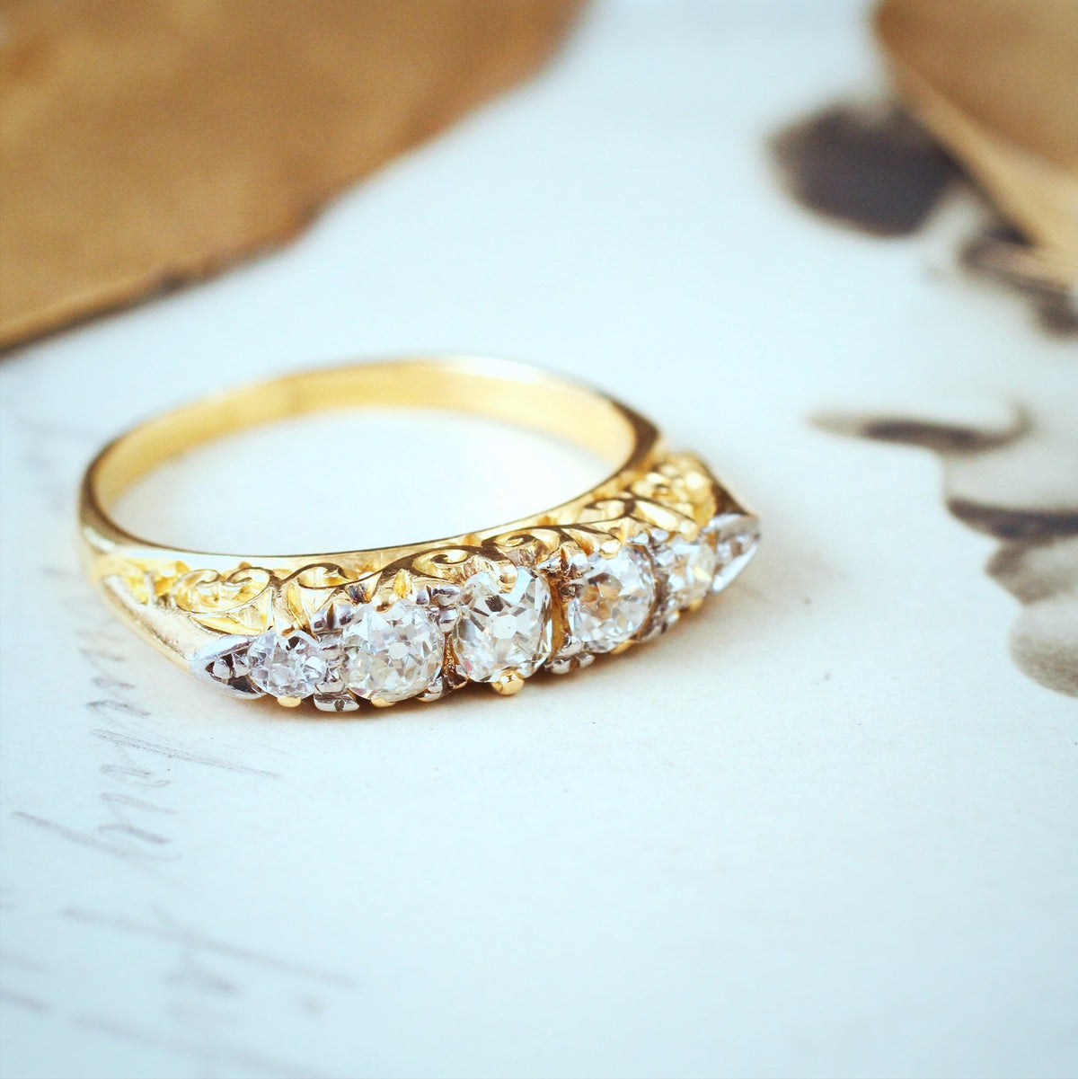 An Adorable Antique Edwardian Diamond Band Ring