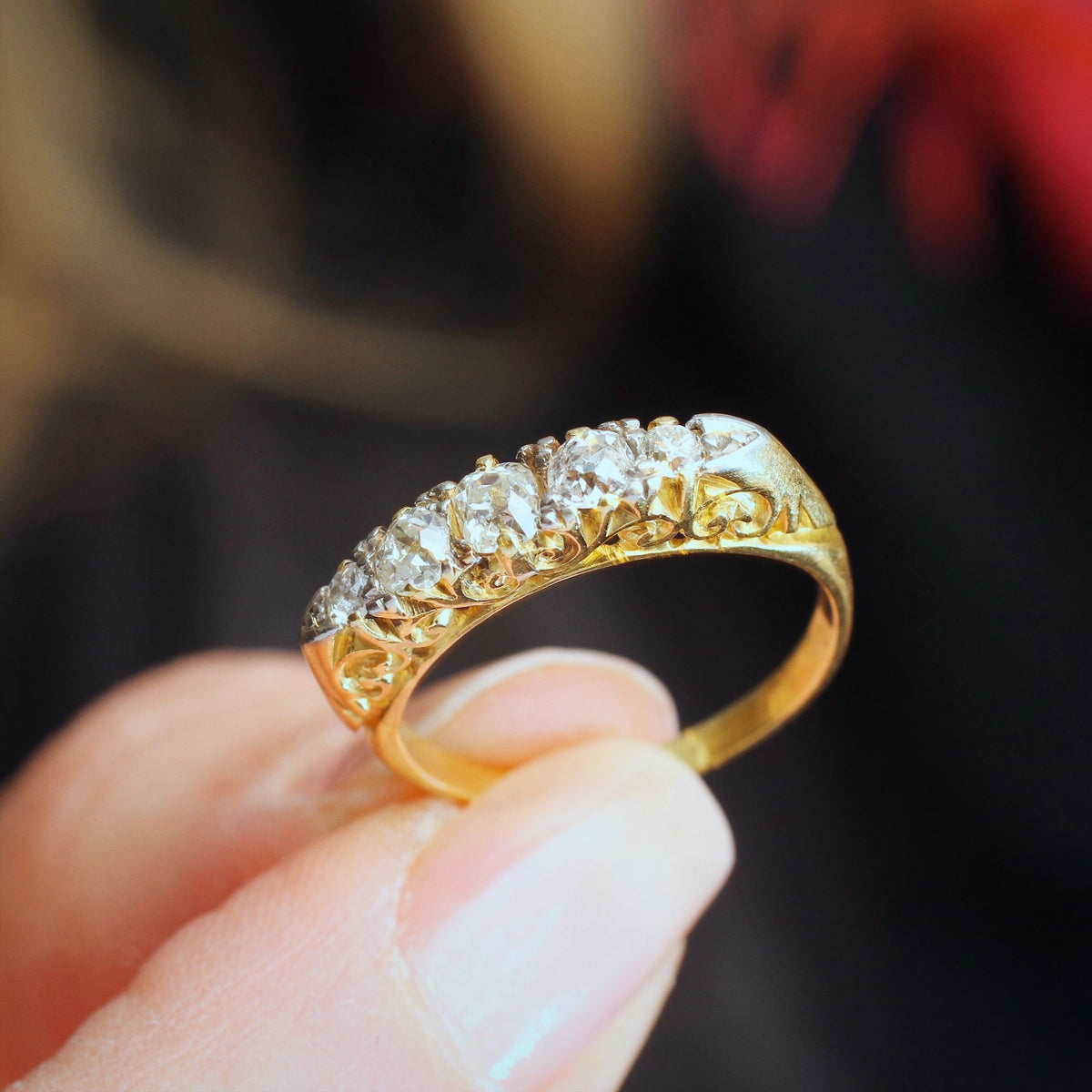 An Adorable Antique Edwardian Diamond Band Ring