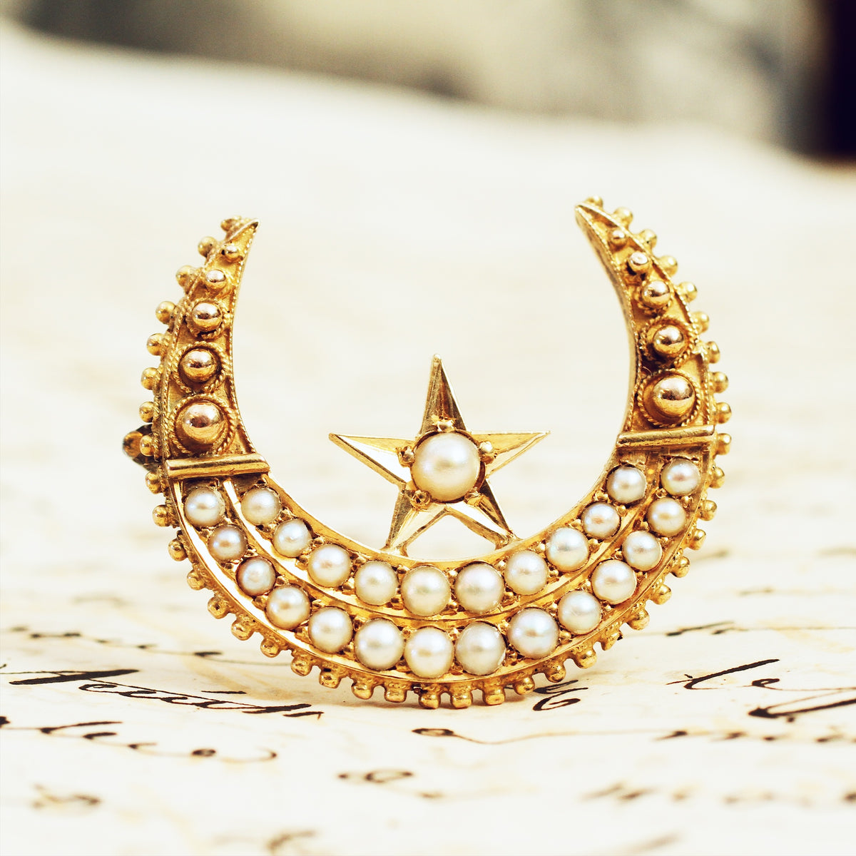 Late Victorian Crescent Moon Brooch