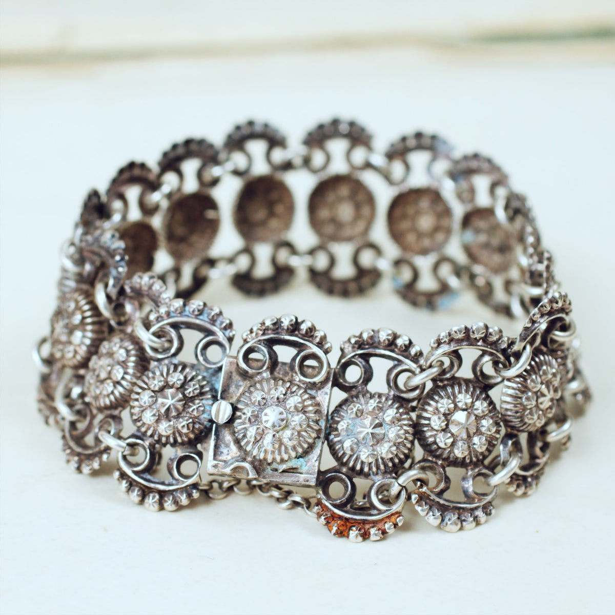 Lacy Loveliness Antique Silver Chain Bracelet