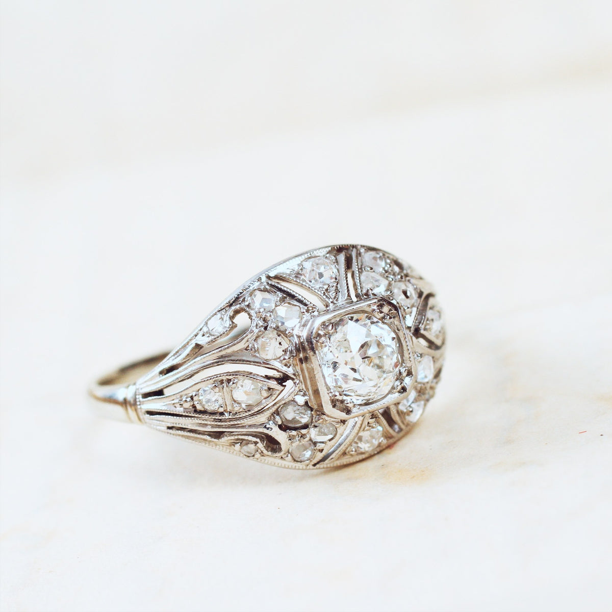 Glamorous Art Deco Diamond Boule Ring